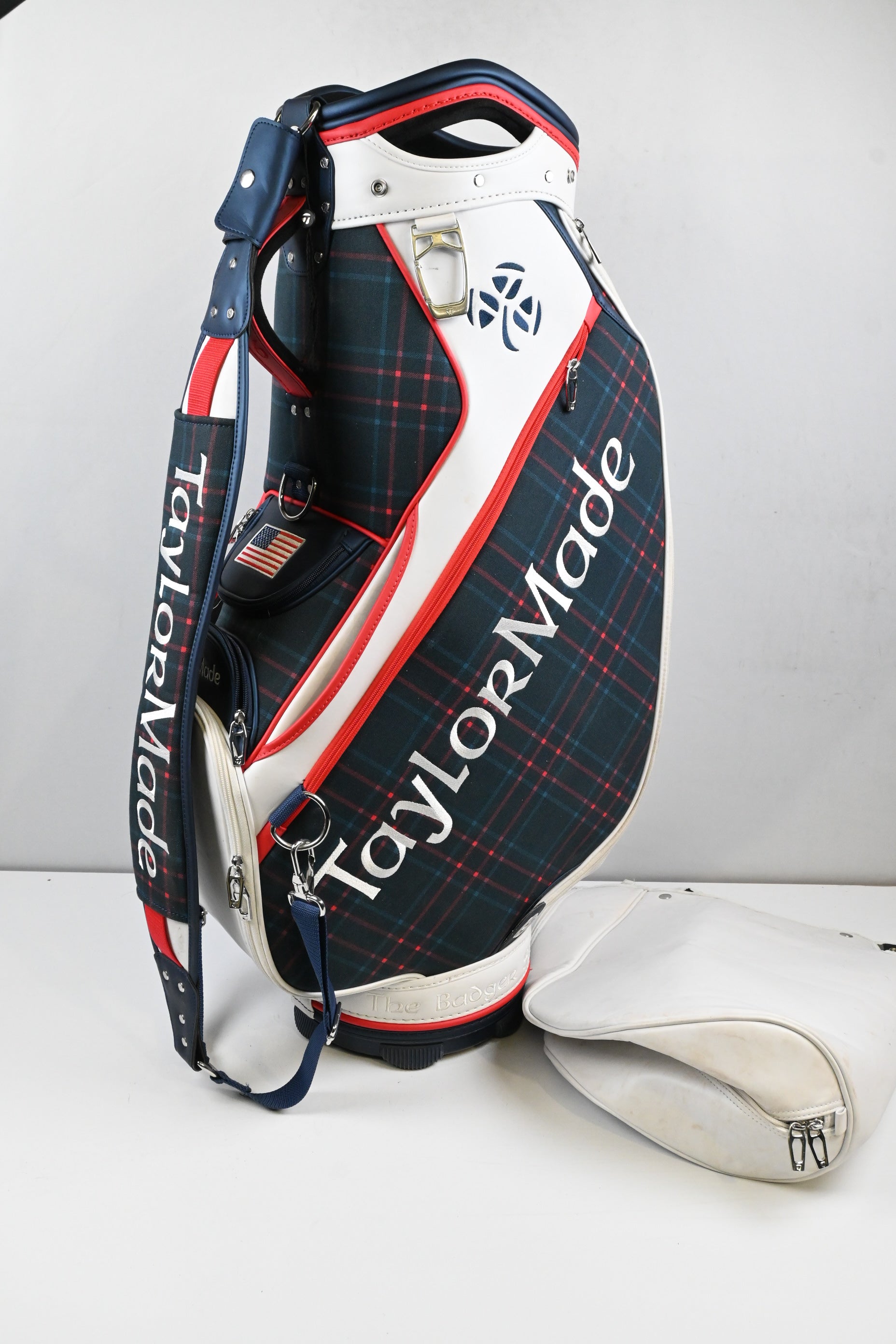 Taylormade Ladies US Open Tour Bag / 6-Way Divider / White, Red, Blue, Tartan