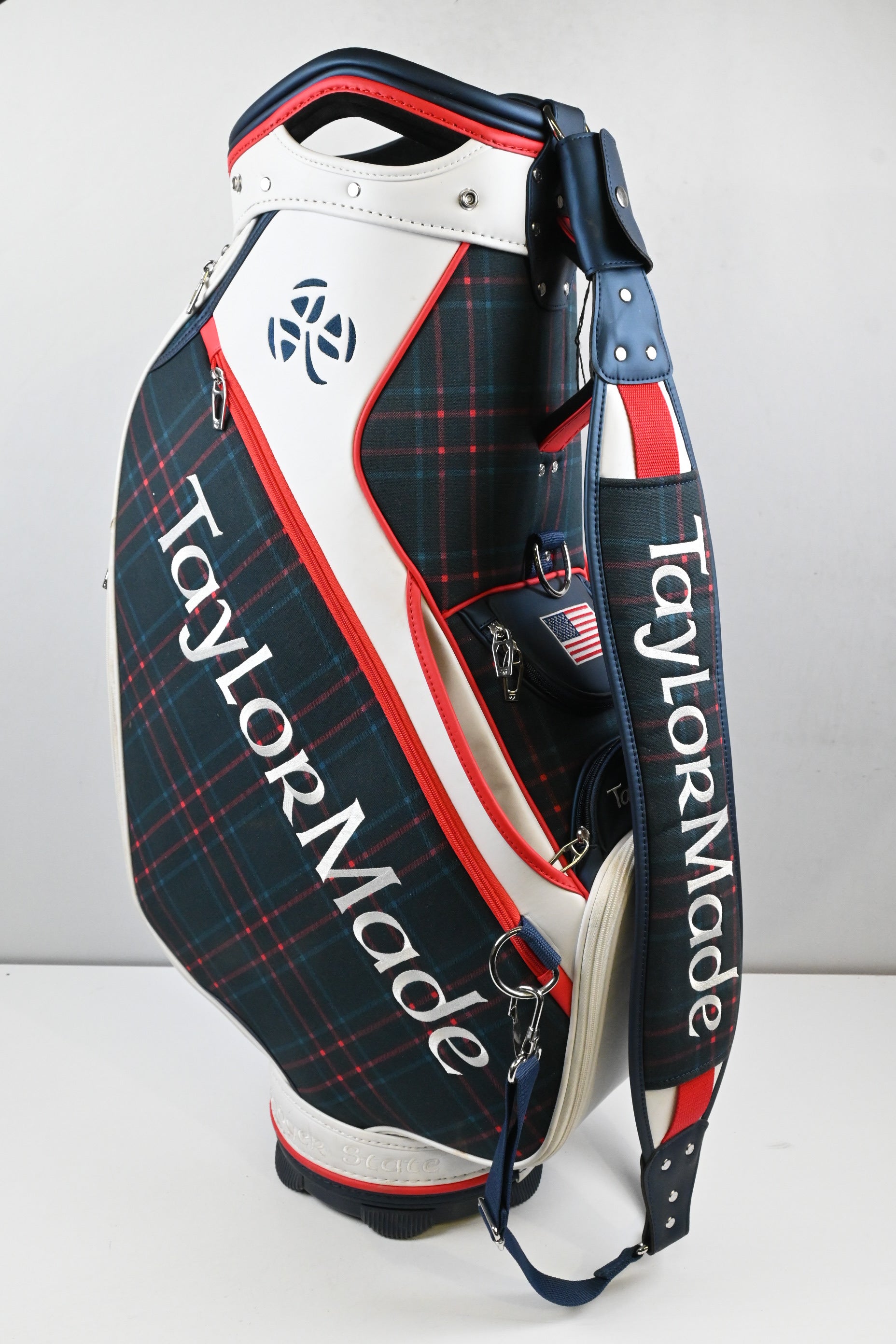 Taylormade Ladies US Open Tour Bag / 6-Way Divider / White, Red, Blue, Tartan