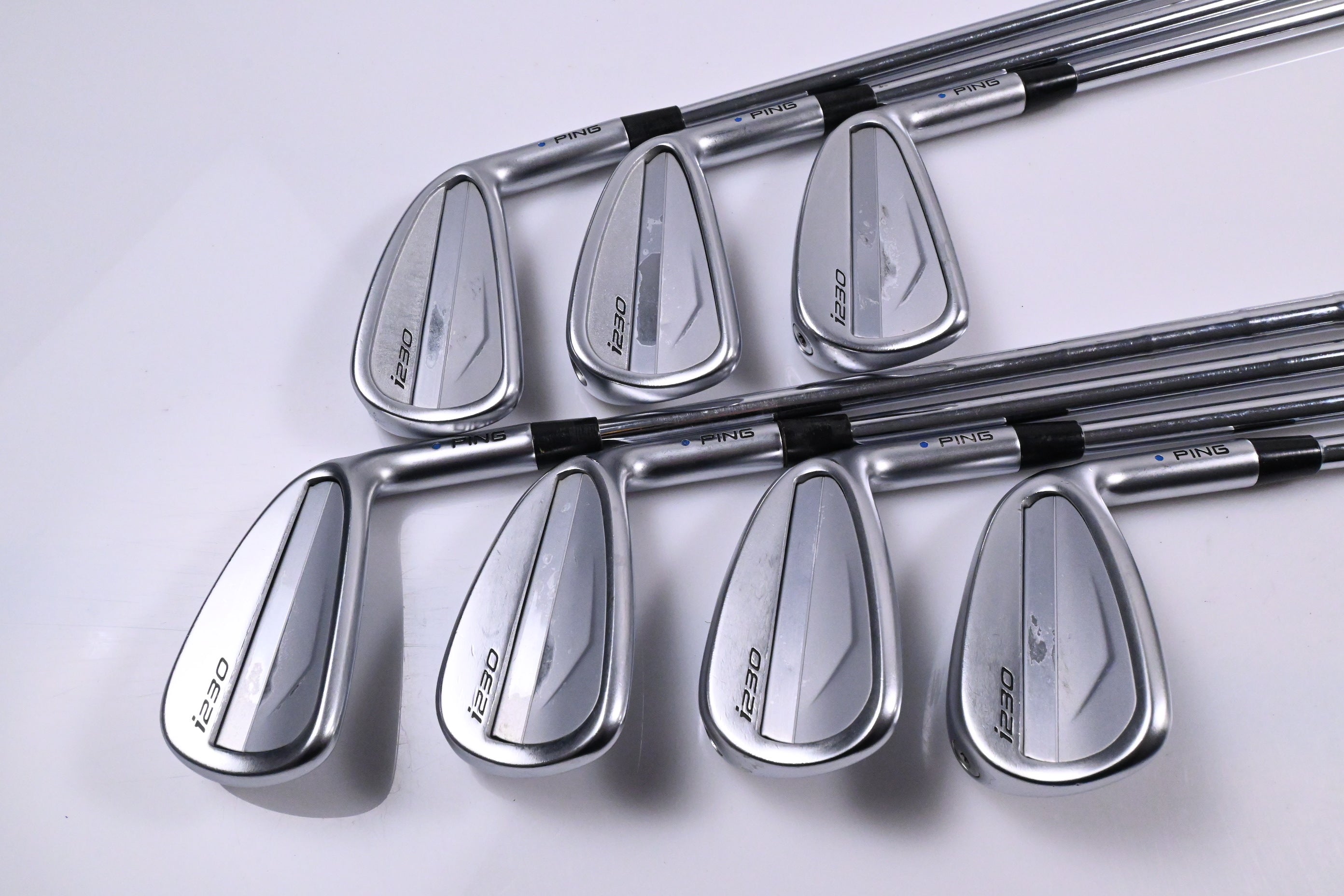 Ping i230 Irons / 4-PW / Blue Dot / Stiff Flex KBS Tour 120 Shafts