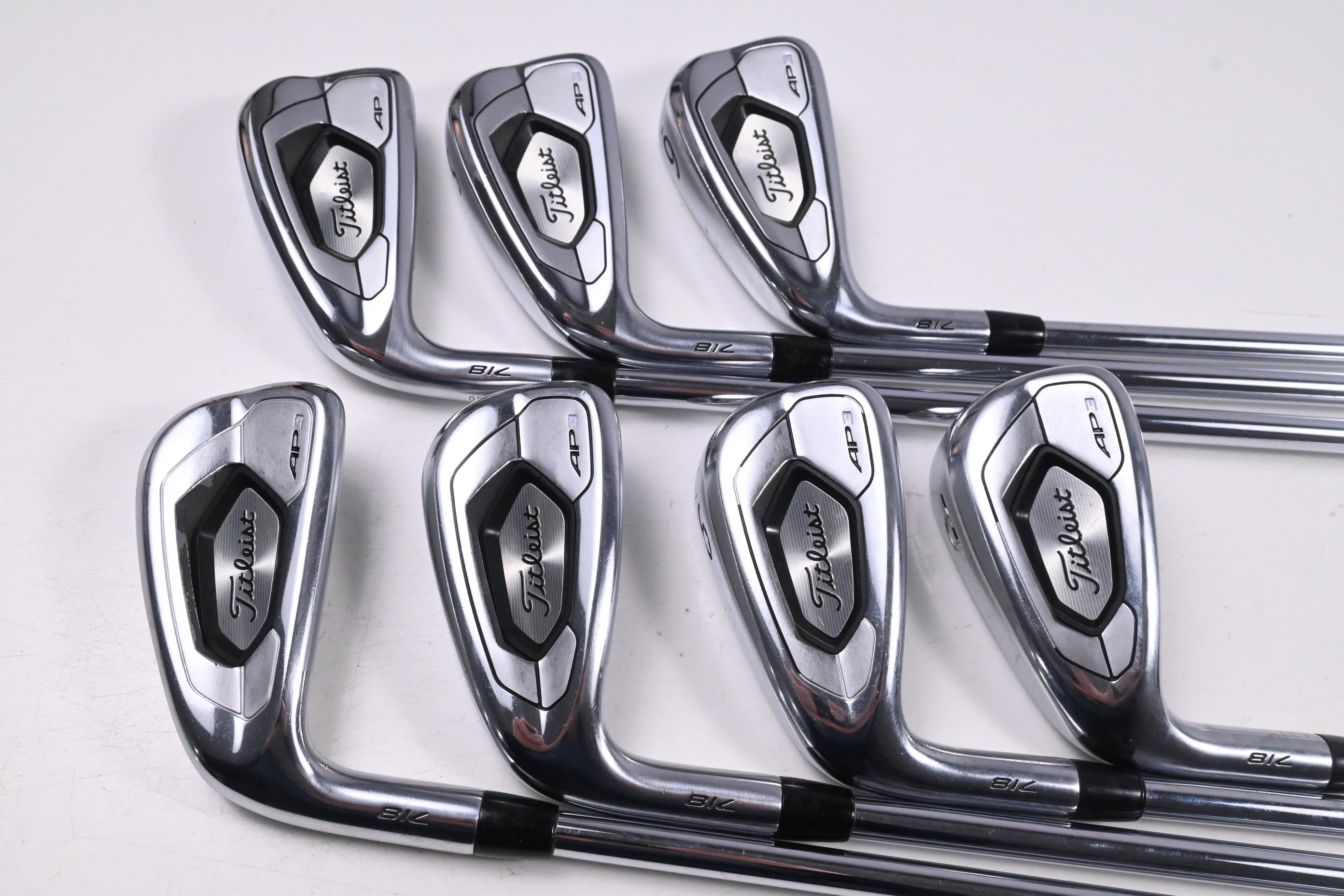 Left Hand Titleist 718 AP3 Irons / 4-PW / Regular Flex AMT Red R300 Shafts