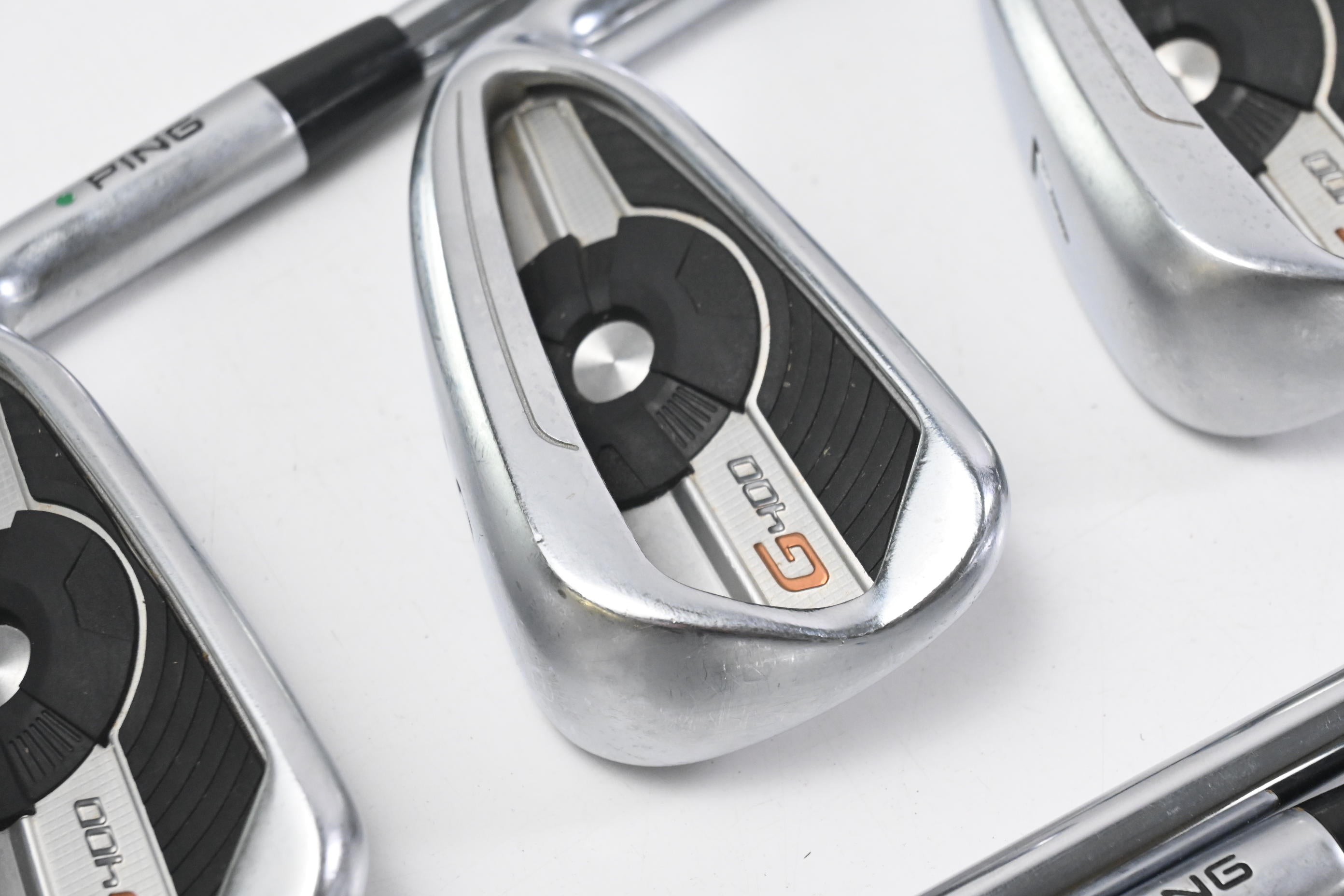 Ping G400 Irons / 5-PW+GW+SW+LW / Green Dot / Regular Flex Ping AWT 2.0 Shafts
