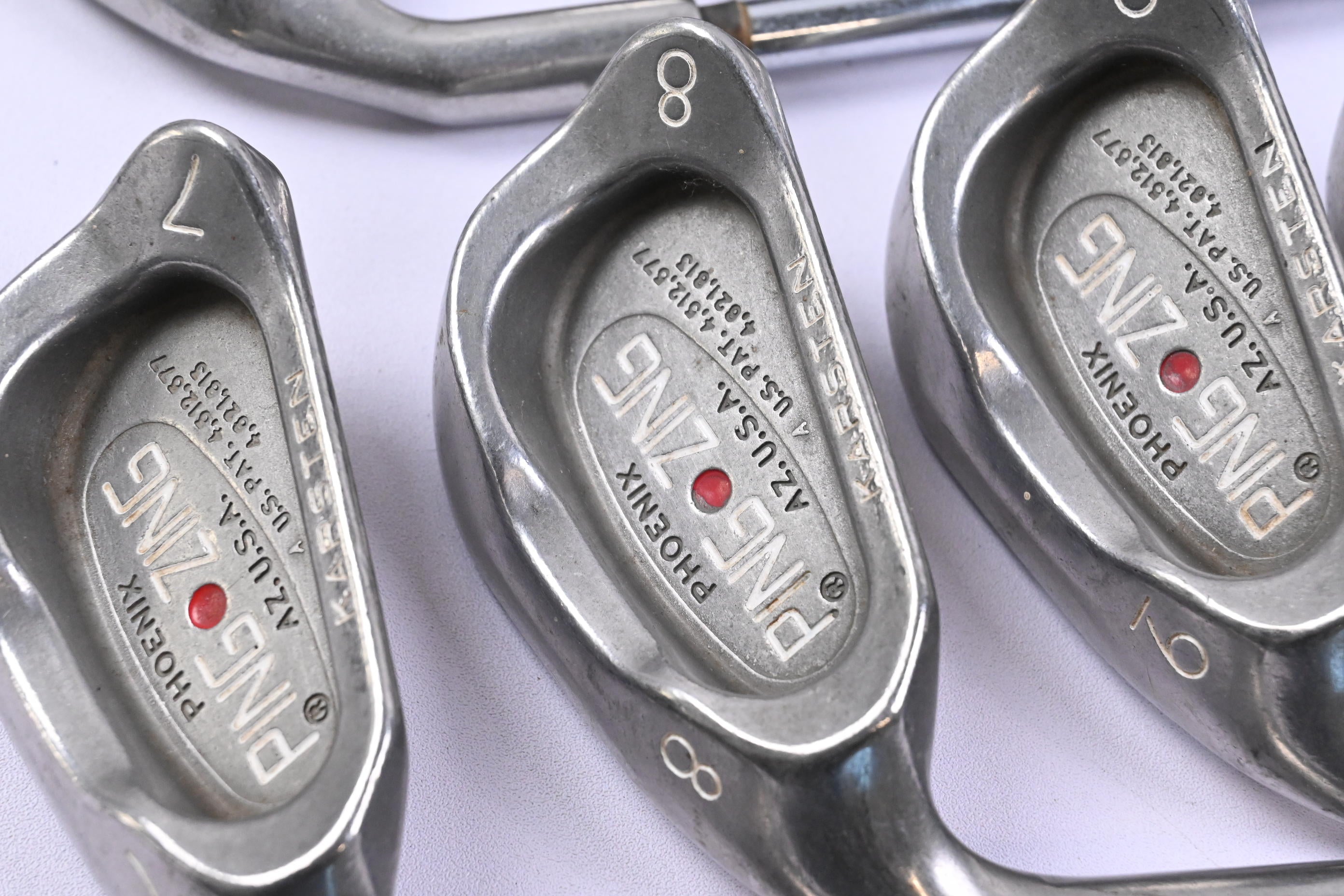 Left Hand Ping Zing Irons / 3-PW+SW / Red Dot / Stiff Flex Ping JZ Shafts