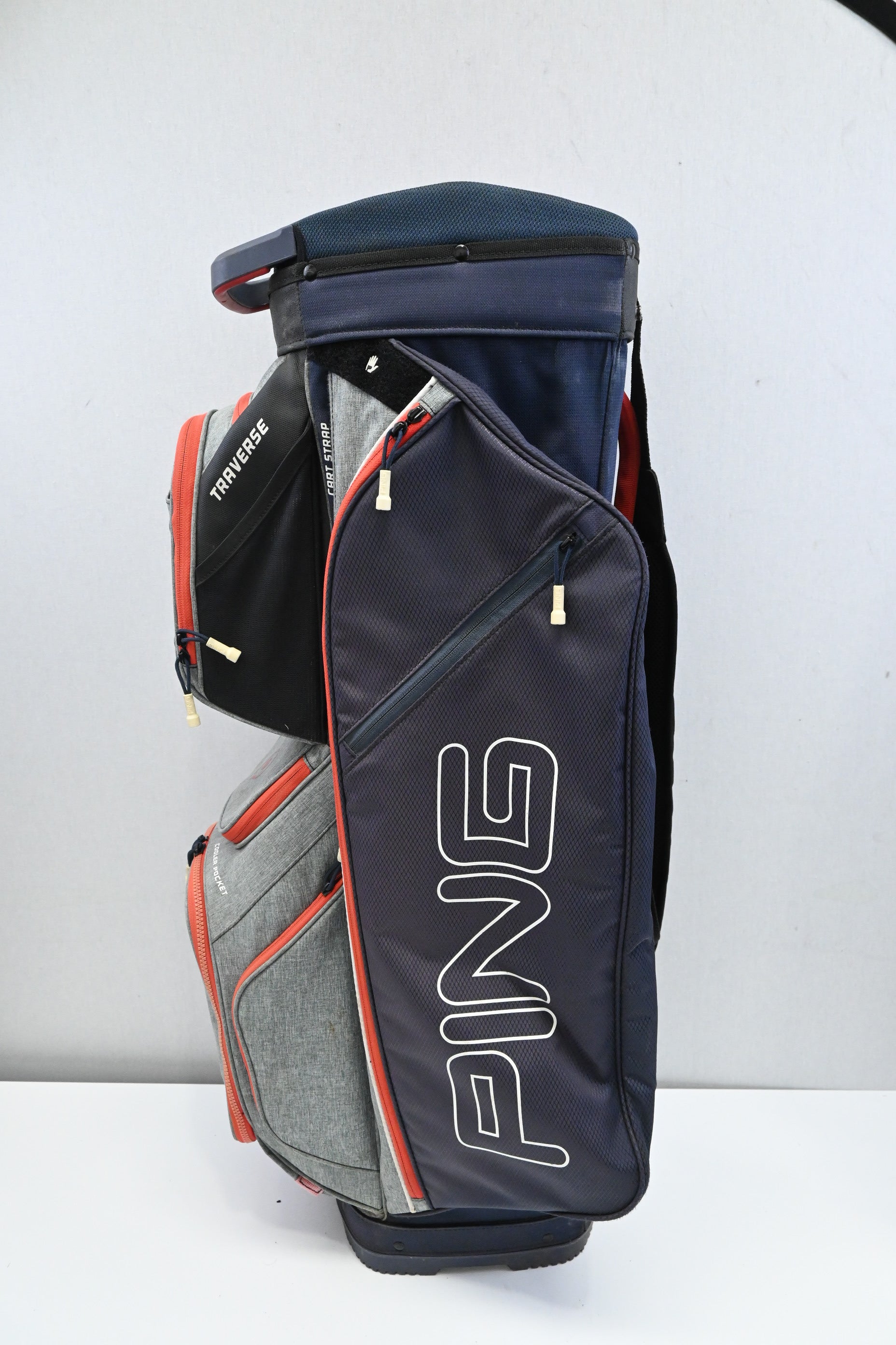 Ping Traverse Cart Bag / 14-Way / Grey, Navy, Orange