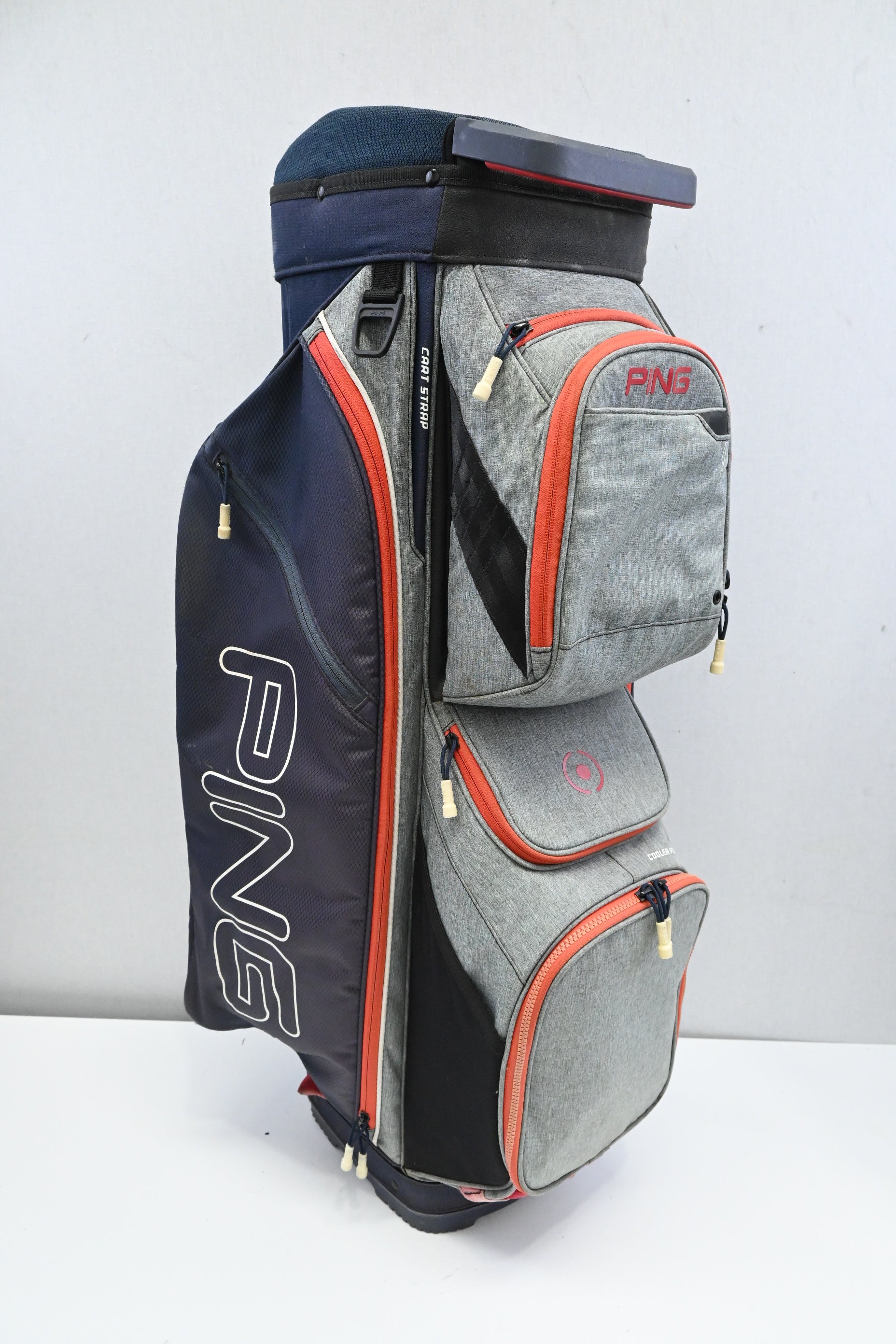 Ping Traverse Cart Bag / 14-Way / Grey, Navy, Orange