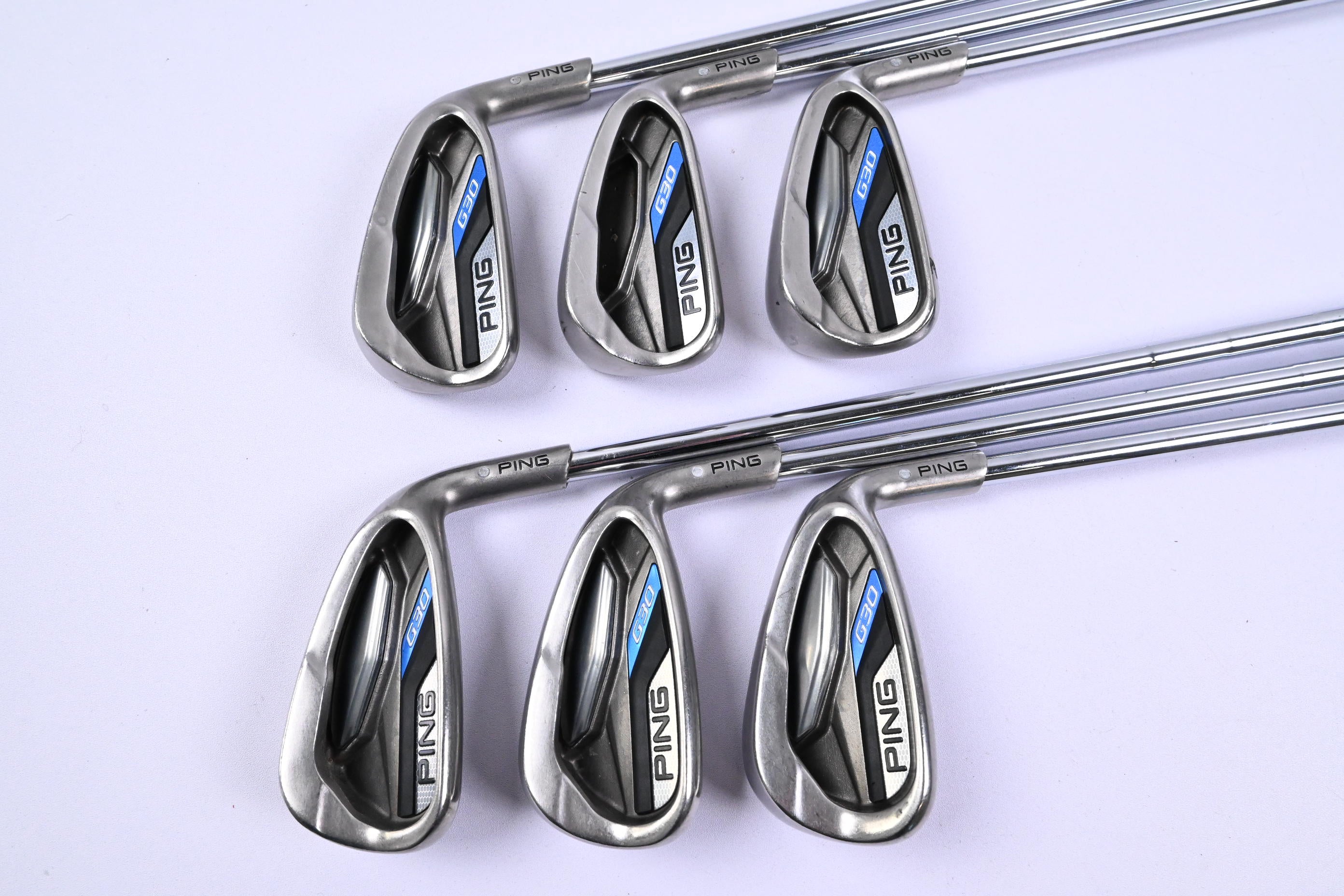 Ping G30 Irons / 5-PW / Silver Dot / Regular Flex Ping CFS Distance Shafts