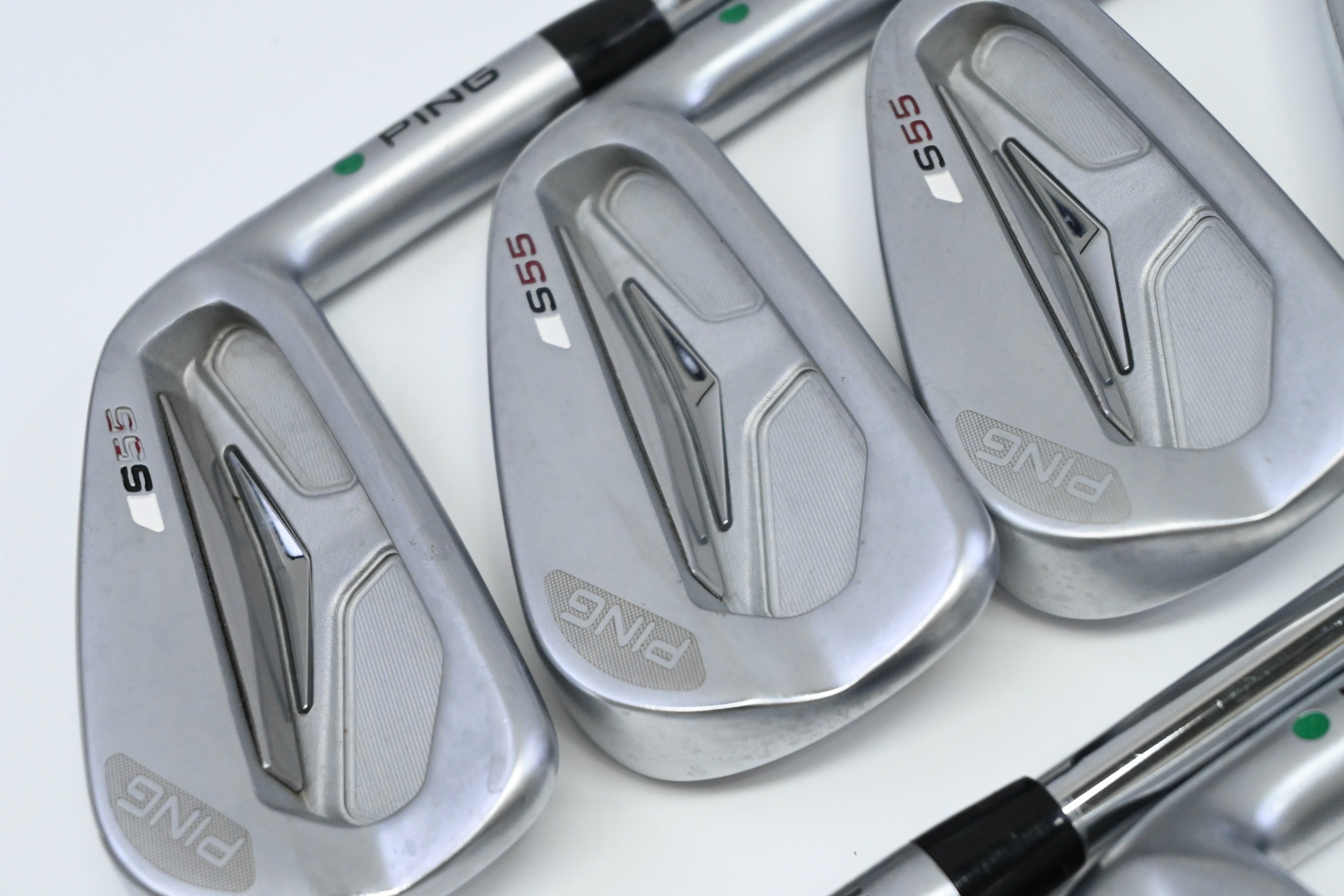 Ping S55 Irons / 3-PW / Green Dot / Stiff Flex Dynamic Gold S300 Shafts