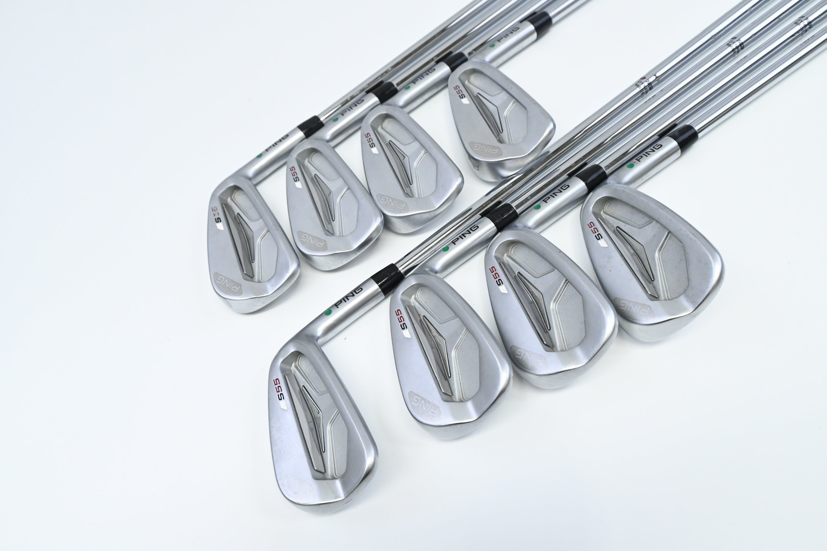 Ping S55 Irons / 3-PW / Green Dot / Stiff Flex Dynamic Gold S300 Shafts