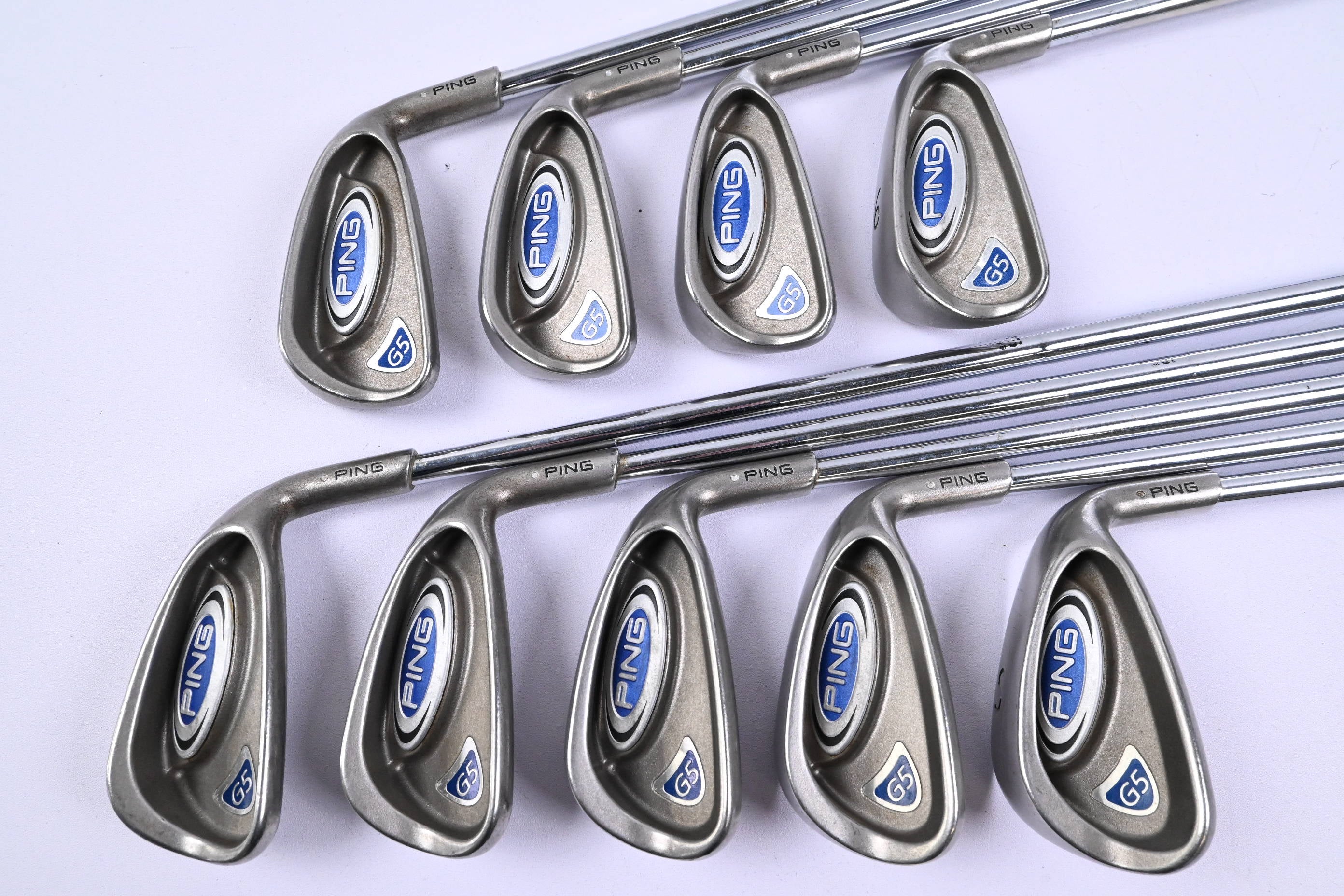 Ping G5 Irons / 3-PW+SW / Silver Dot / Stiff Flex True Temper Shafts
