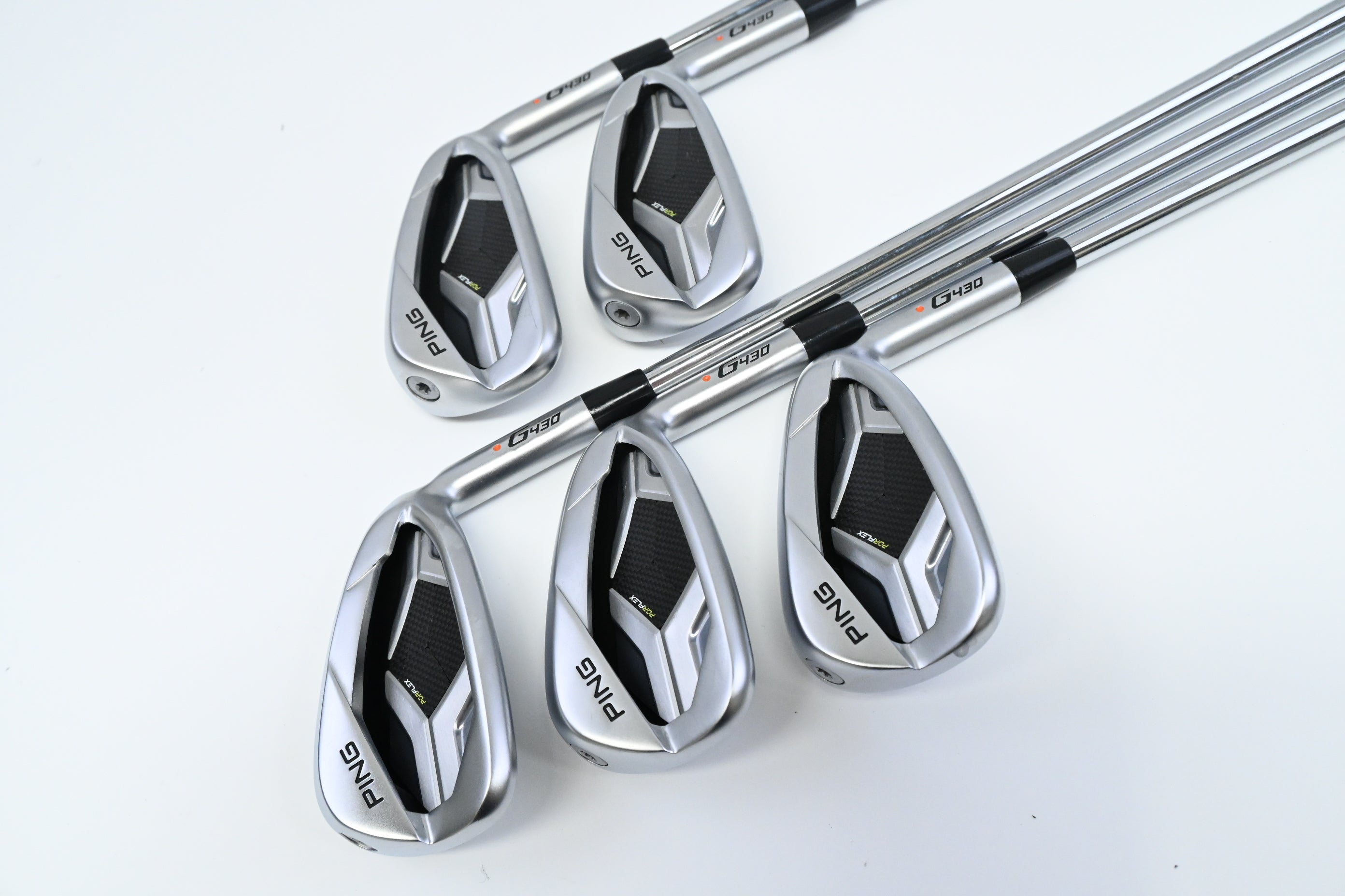 Ping G430 Irons / 6-PW / Orange Dot / Stiff Flex Ping AWT 2.0 Shafts