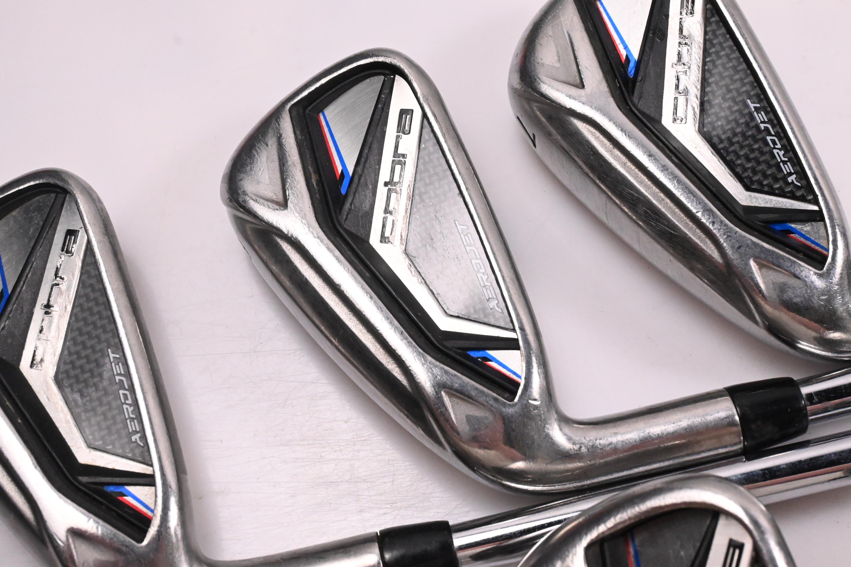 Left Hand Cobra Aerojet Irons / 5-PW / Stiff Flex KBS $-Taper 120 Shafts