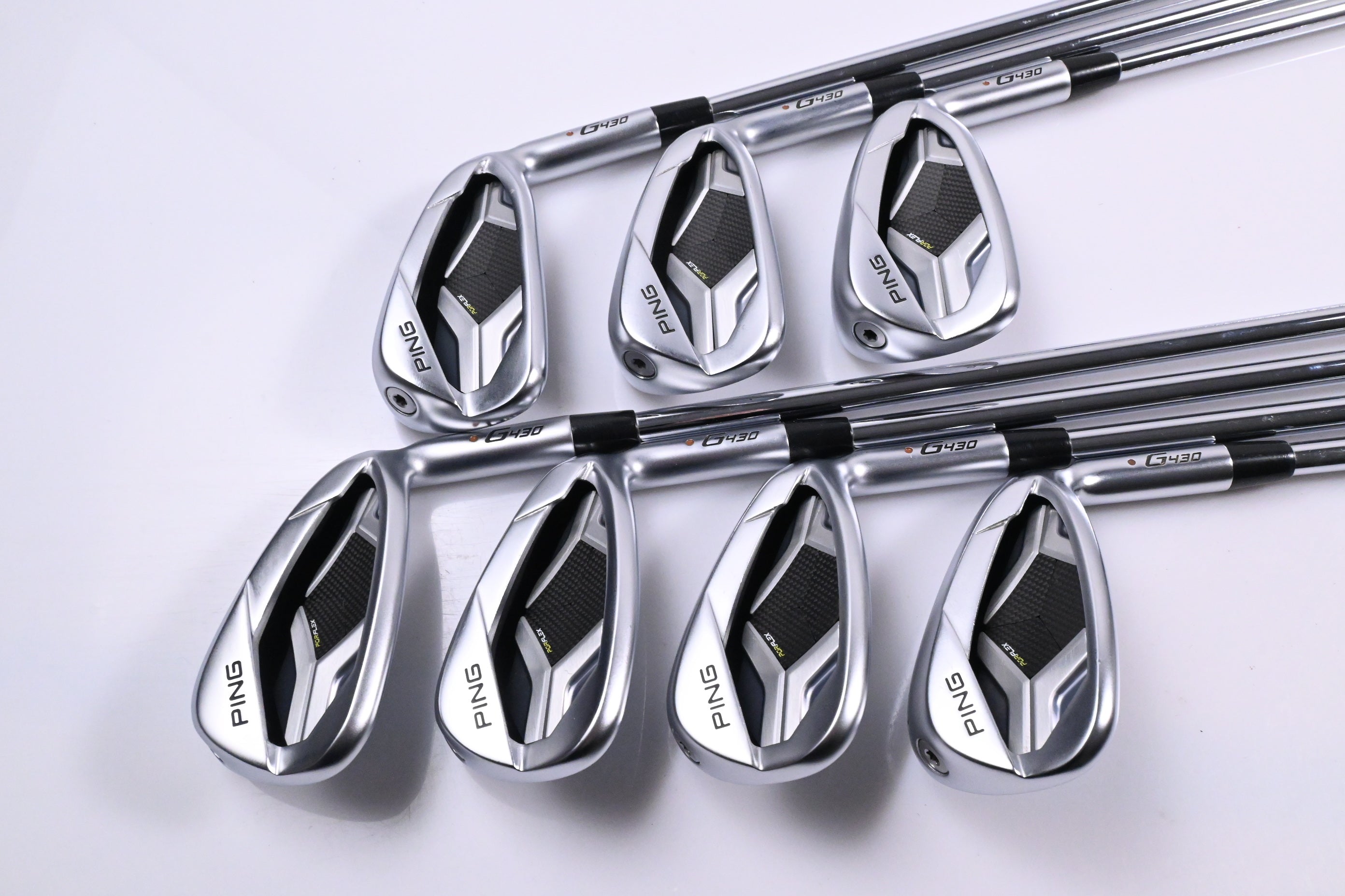 Ping G430 Irons / 6-PW+45+50 / Brown Dot / Regular Flex Ping AWT 2.0 Shafts