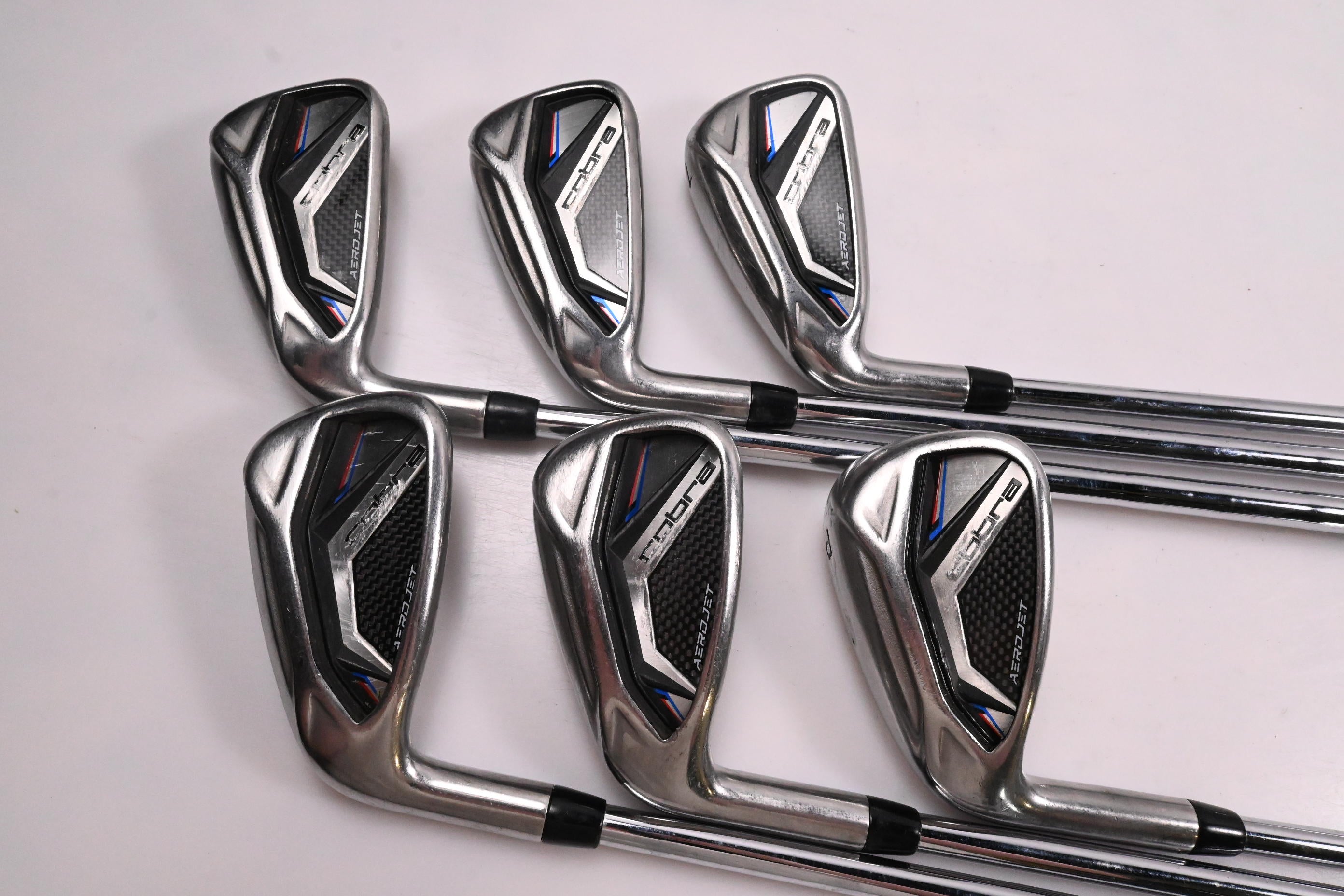 Left Hand Cobra Aerojet Irons / 5-PW / Stiff Flex KBS $-Taper 120 Shafts