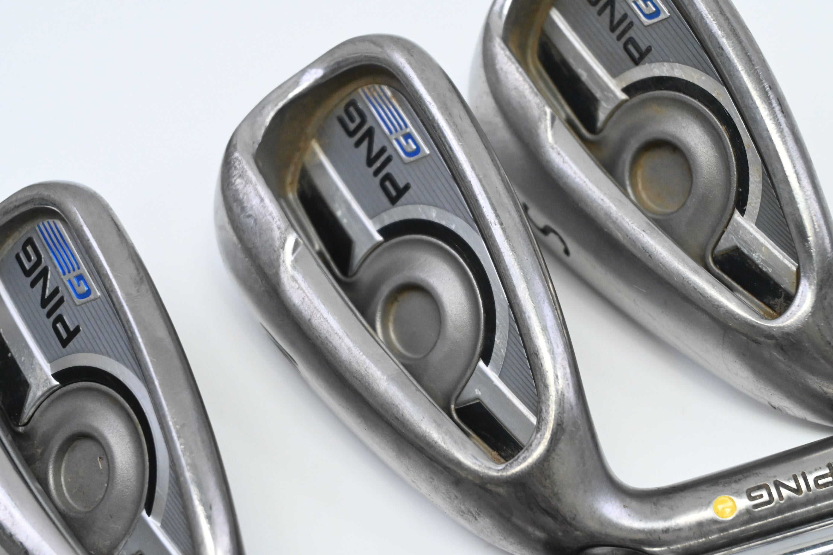 Left Hand Ping G Series Irons / 5-PW+SW / Yellow Dot / Regular Flex Ping AWT 2.0