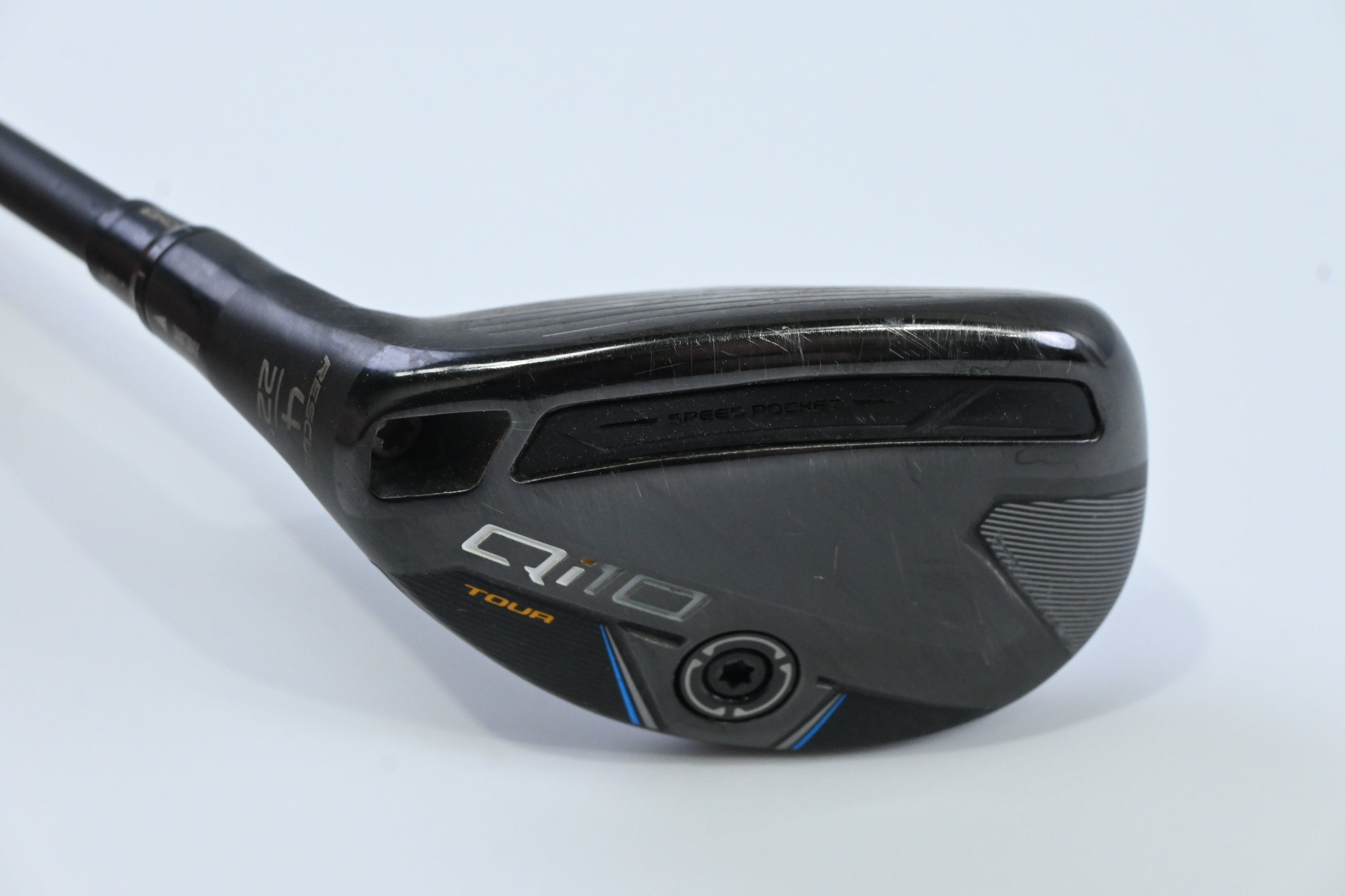 Left Hand Taylormade Qi10 Tour #4 Hybrid / 22 Degree / Regular Flex Tensei AV