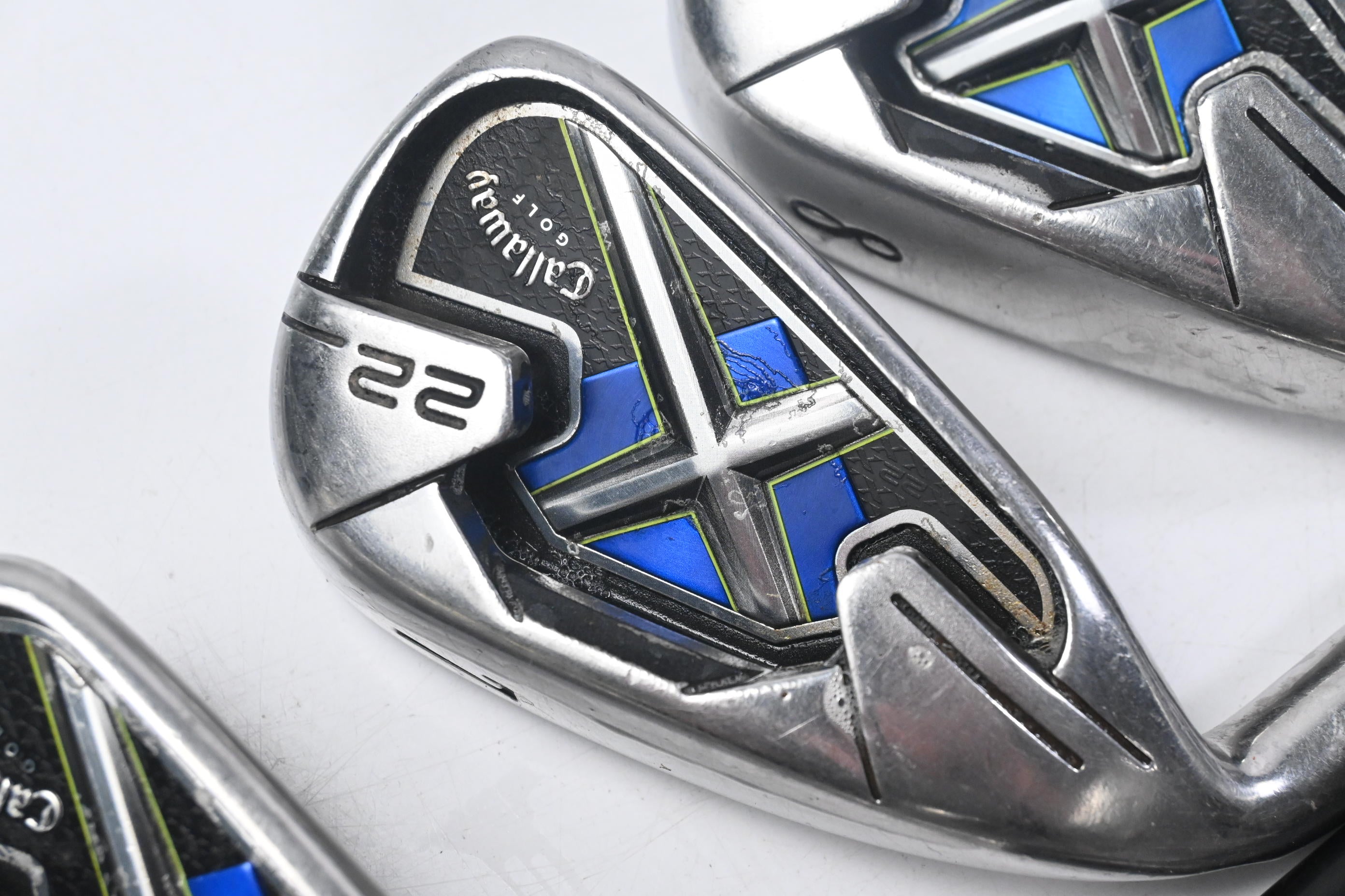 Left Hand Callaway X-22 Irons / 6-PW+SW / Stiff Flex Callaway 75 Shafts