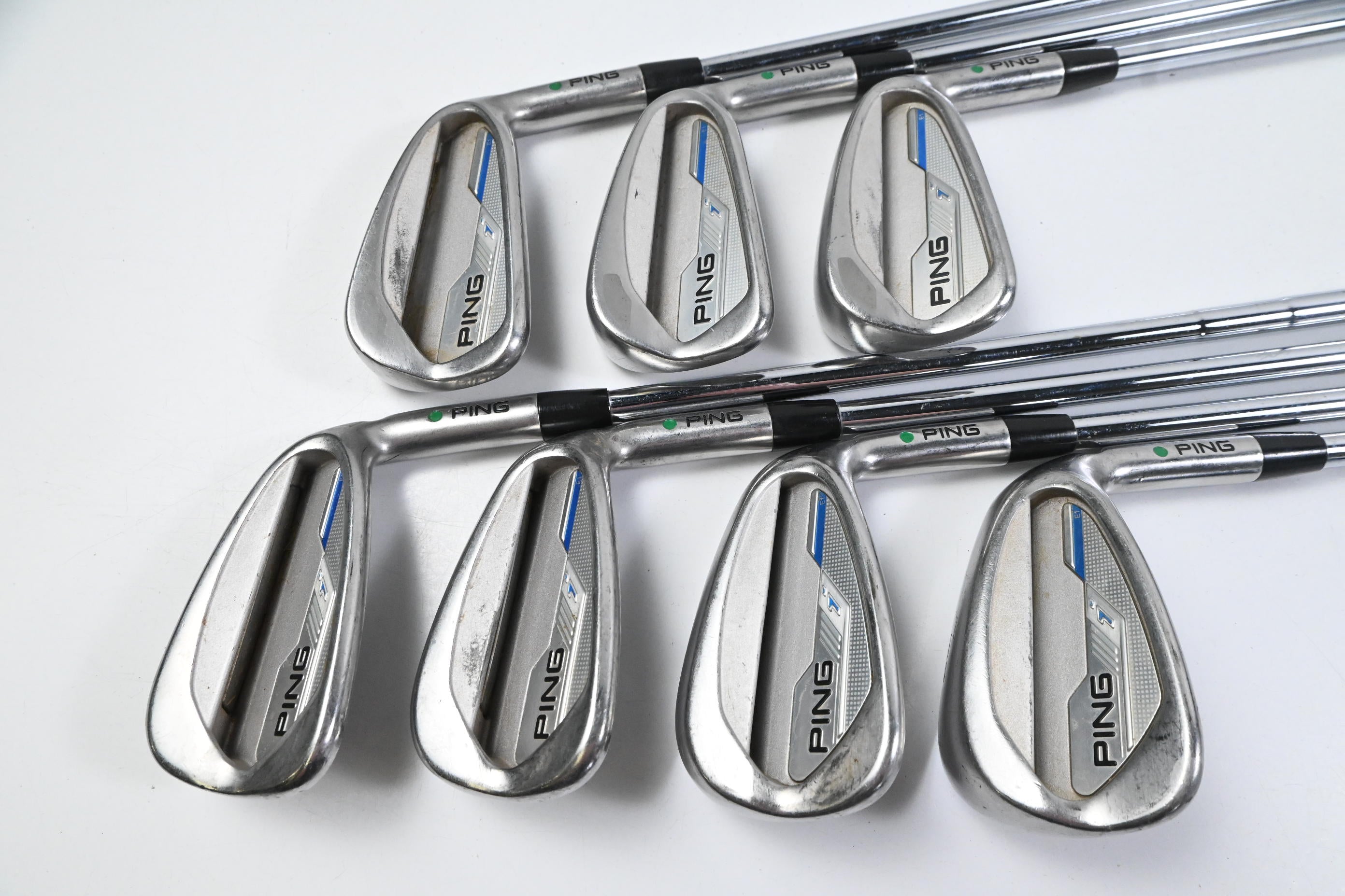 Ping i-Series E1 Irons /Green Dot / 5-PW+GW / Regular Flex Ping CFS Distance Shafts