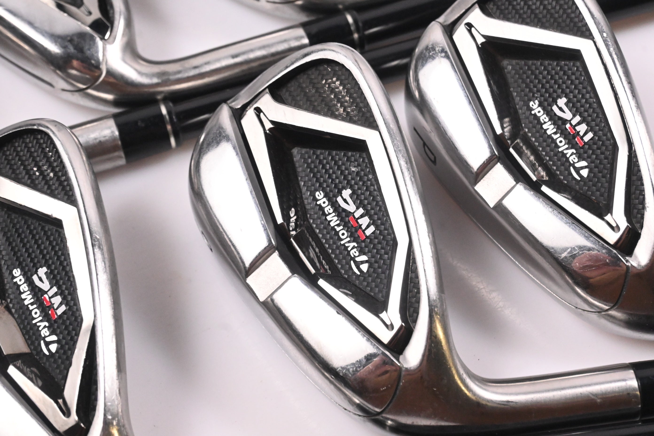Left Hand Taylormade M4 Irons / 5-PW / Regular Flex Atmos Red 6 Shafts
