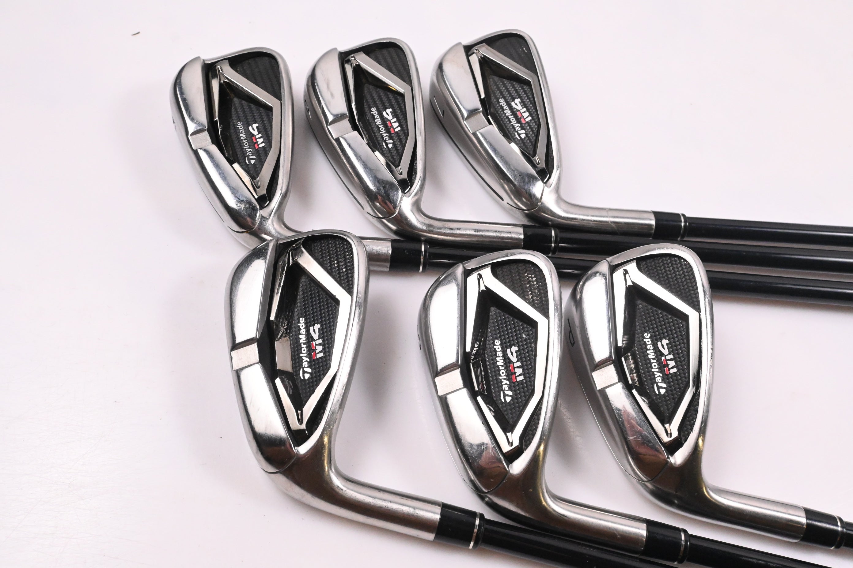 Left Hand Taylormade M4 Irons / 5-PW / Regular Flex Atmos Red 6 Shafts