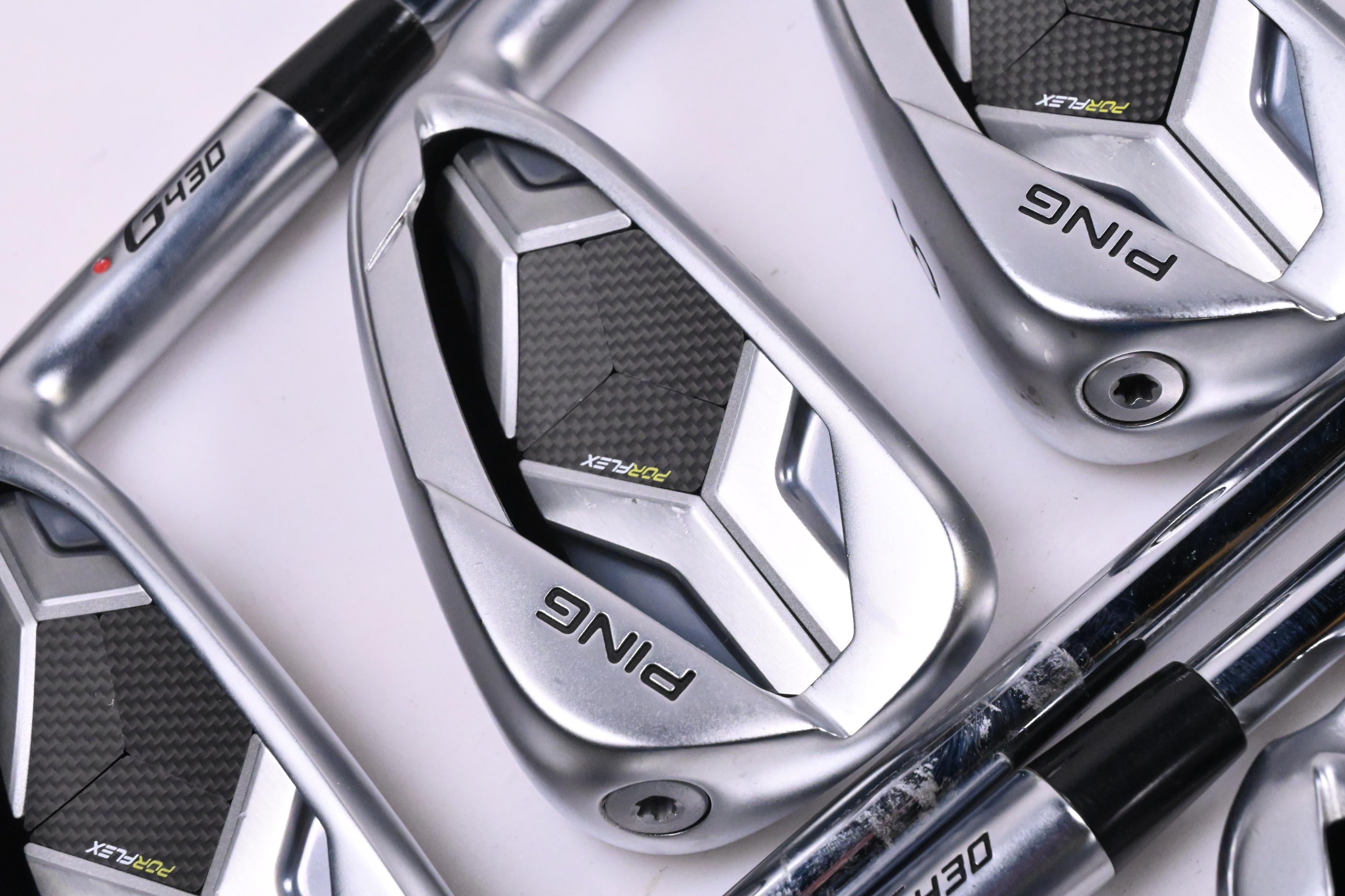 Ping G430 Irons / 4-PW+45°+50° / Red Dot / Stiff Flex Ping AWT 2.0 Shafts