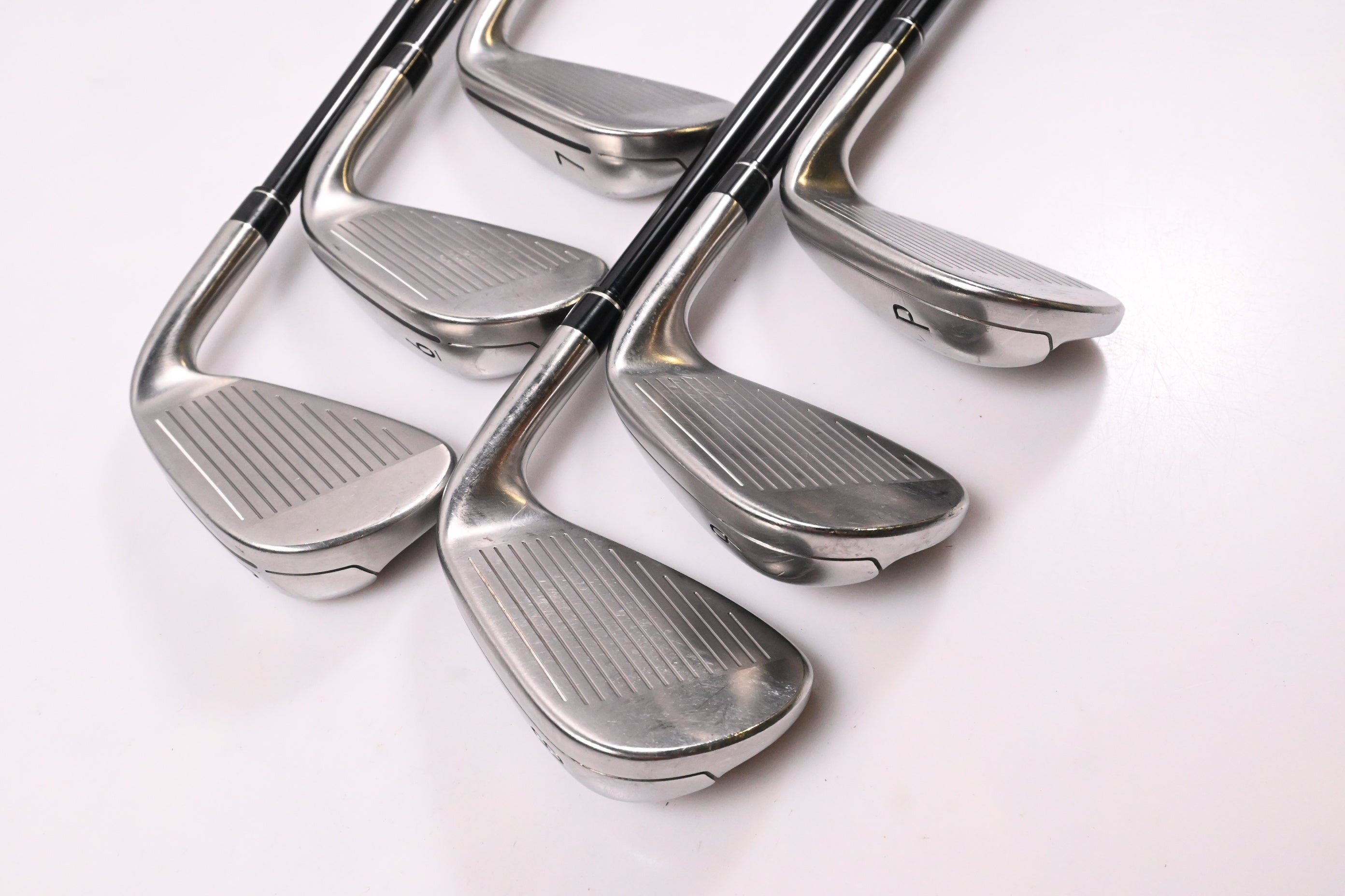 Left Hand Taylormade M4 Irons / 5-PW / Regular Flex Atmos Red 6 Shafts