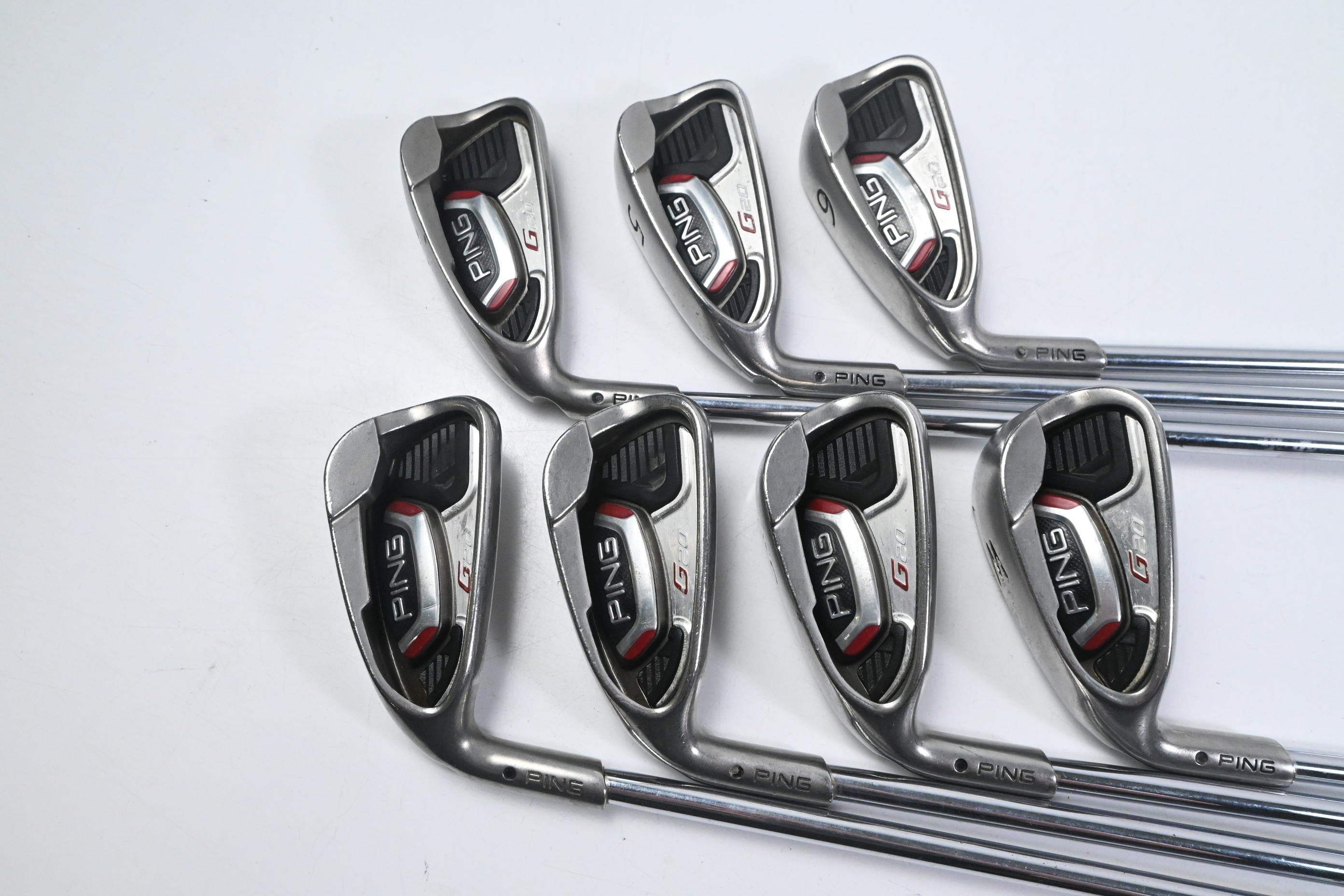 Left Hand Ping G20 Irons / 4-PW / Black Dot / Regular Flex Ping CFS Shafts