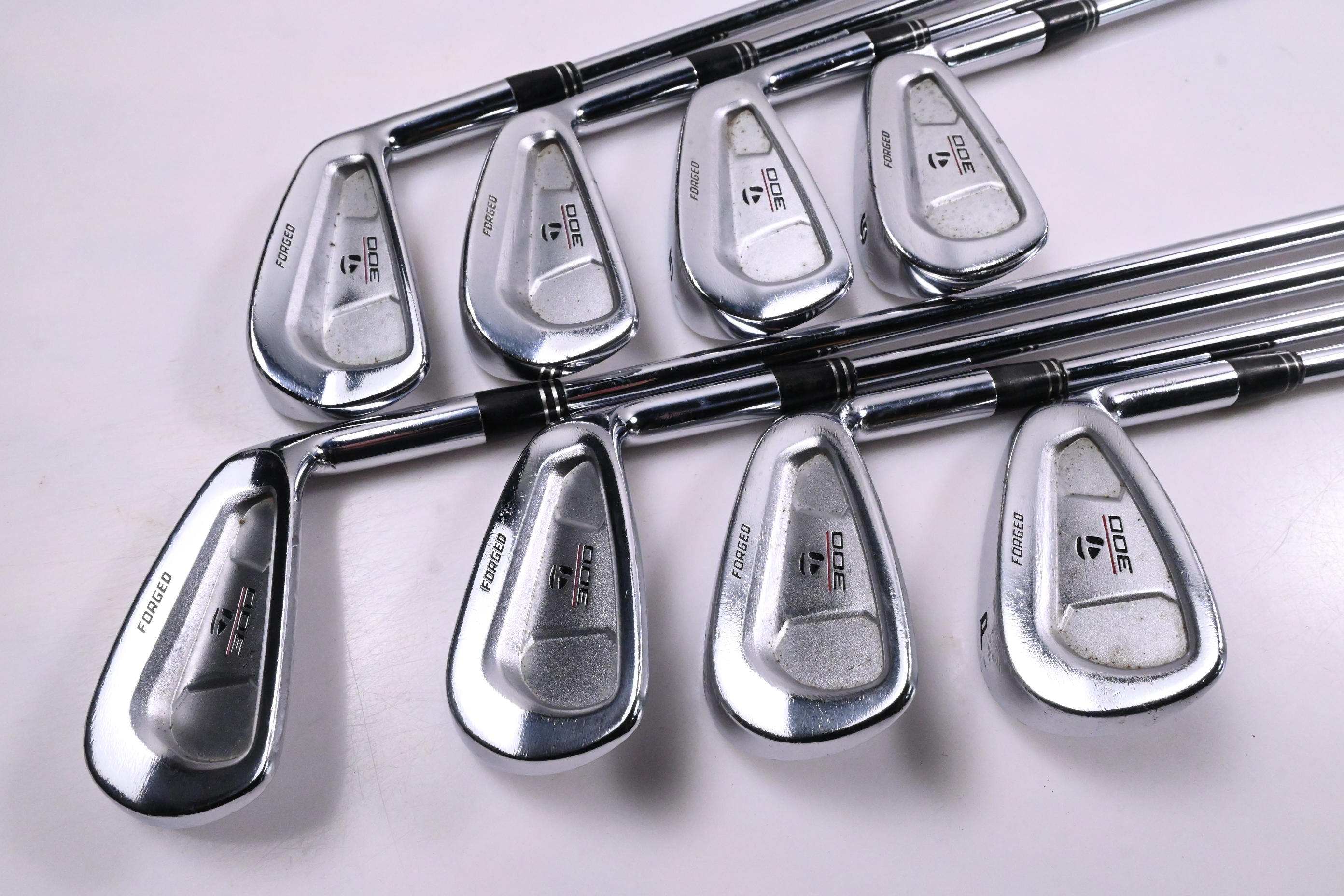 Taylormade 300 Forged Irons / 3-PW / Stiff Flex RIFLE Flighted Shafts