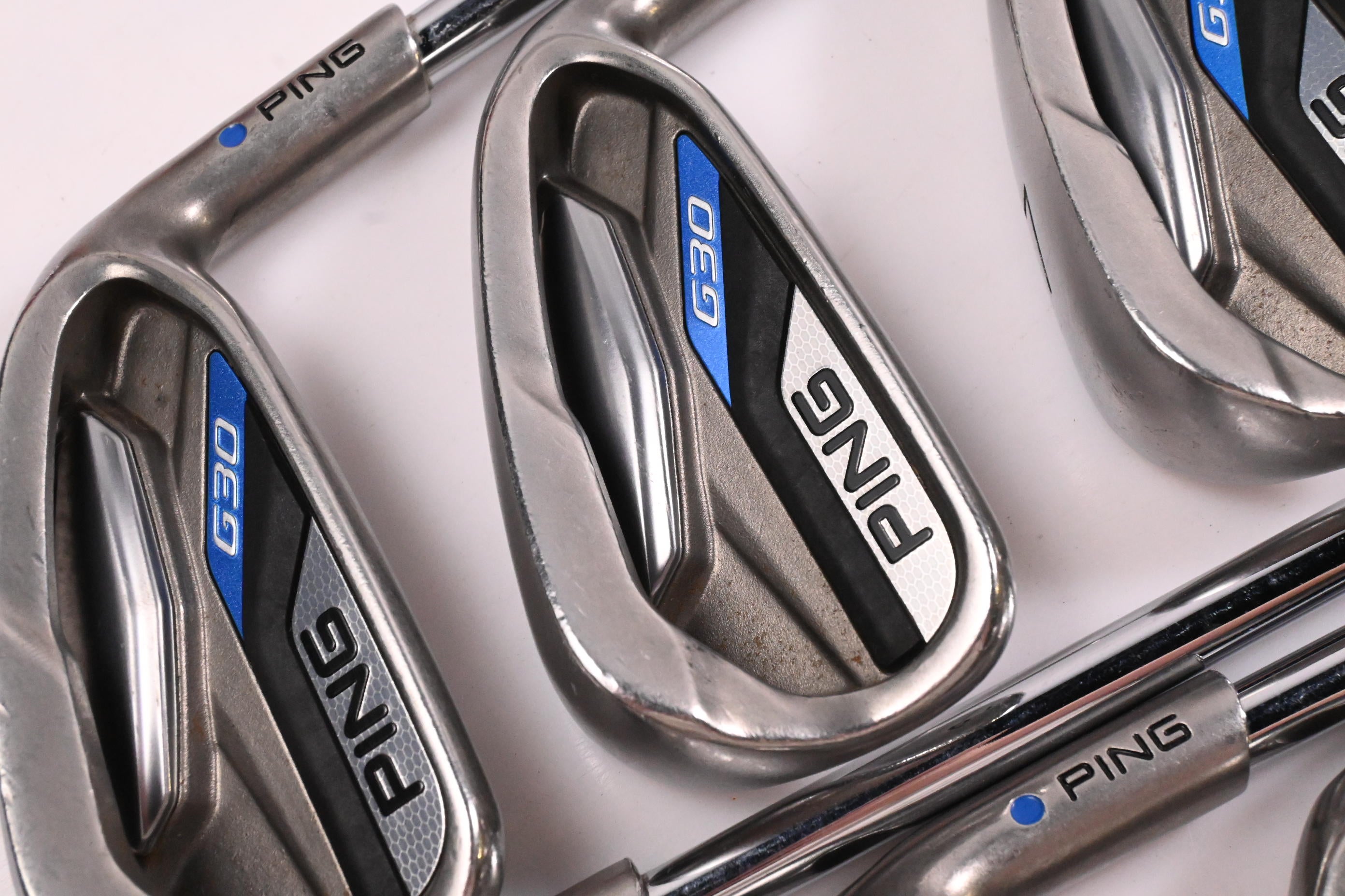 Ping G30 Irons / 5-PW+SW / Blue Dot / Senior Flex Ping CFS Distance Shafts