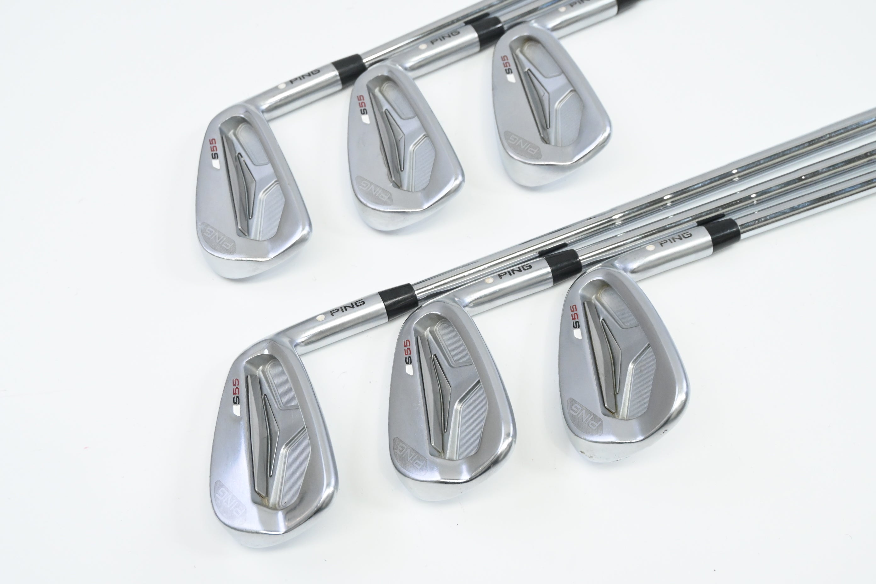 Ping S55 Irons / 5-PW / White Dot / Stiff Flex Ping Z-Z65 Shaft
