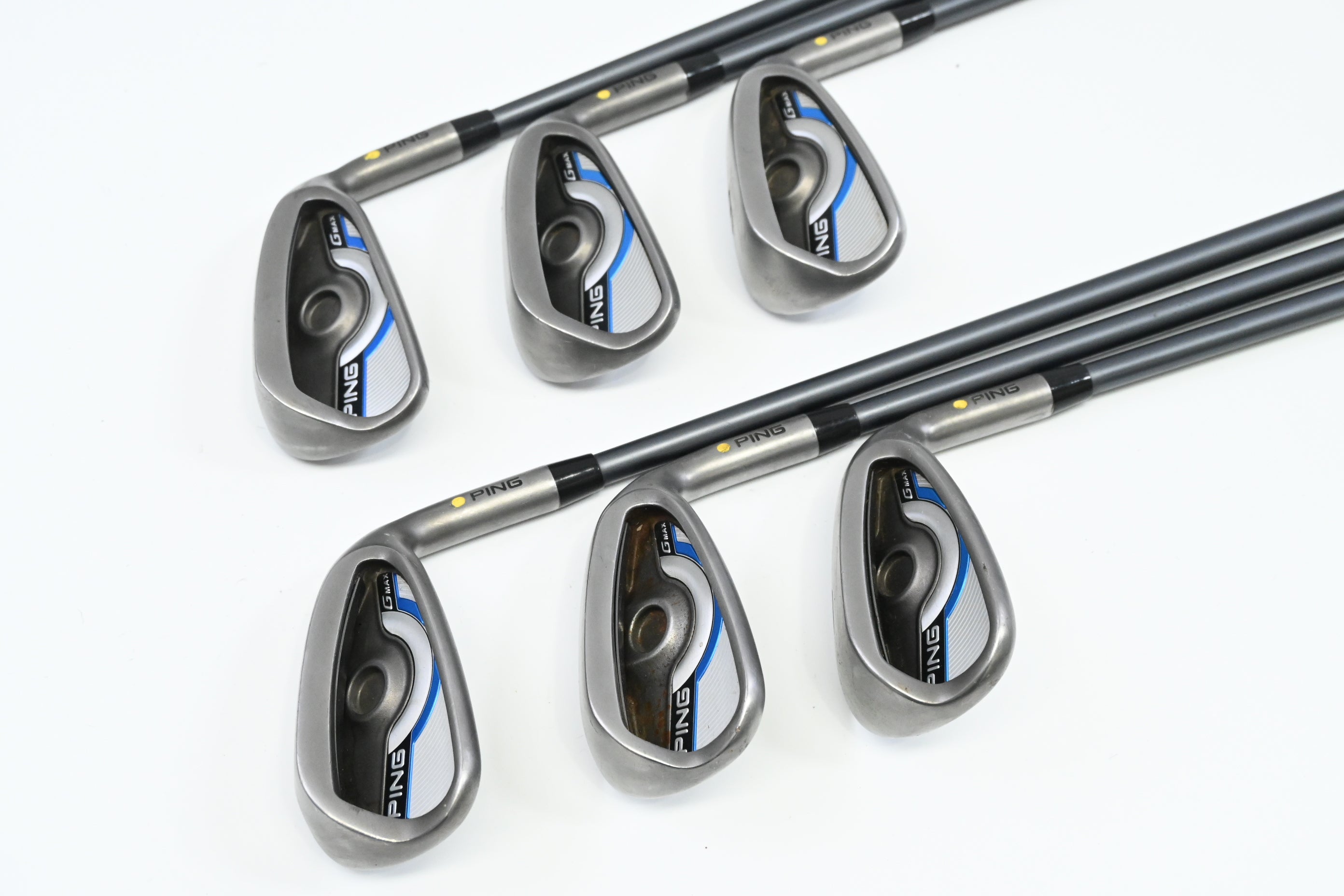 Ping GMax Irons / 6-PW+UW / Yellow Dot / Senior Flex Ping CFS 65 Shafts
