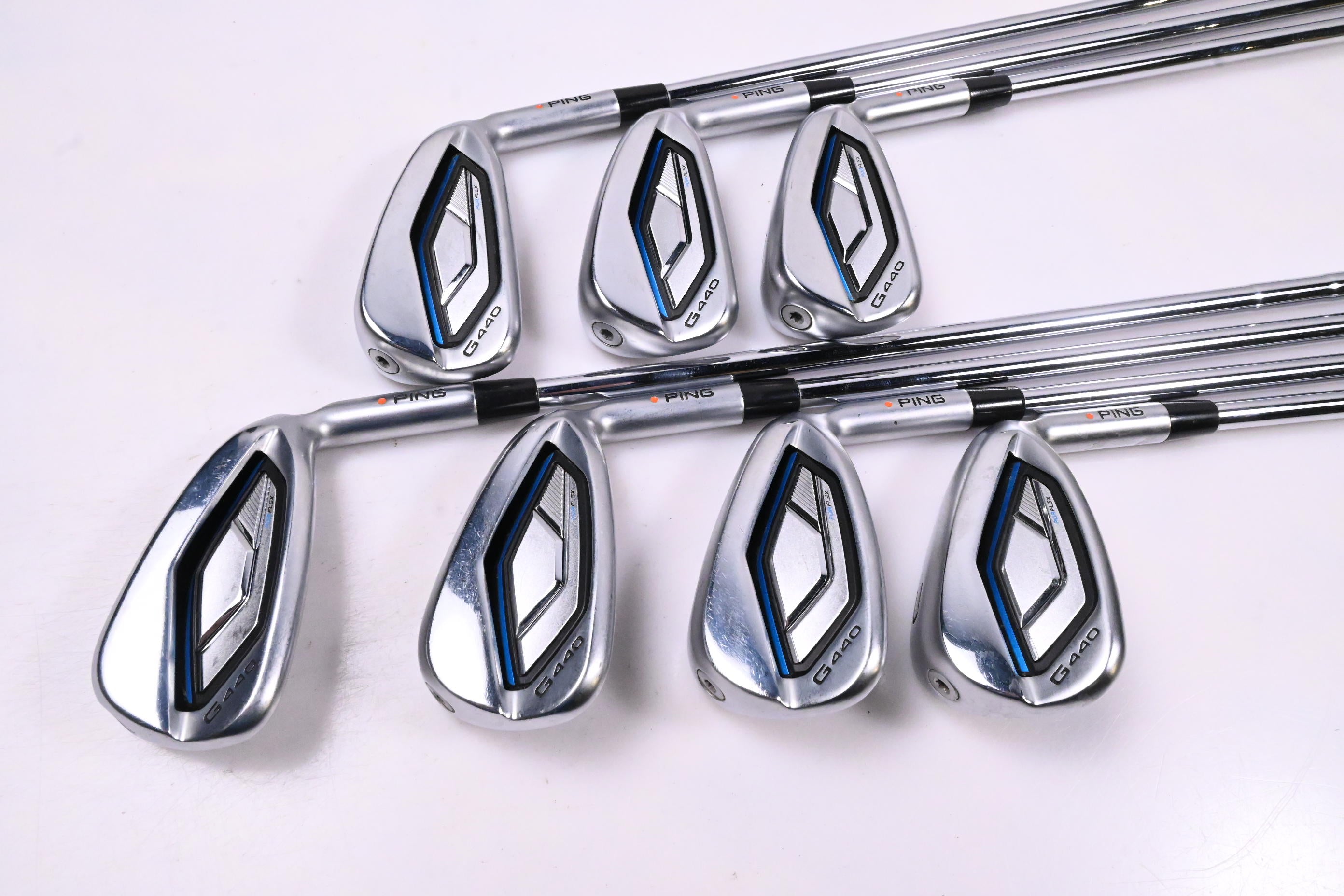 Ping G440 Irons / 5-PW+UW / Orange Dot / Regular Flex Ping AWT 3.0 Shafts