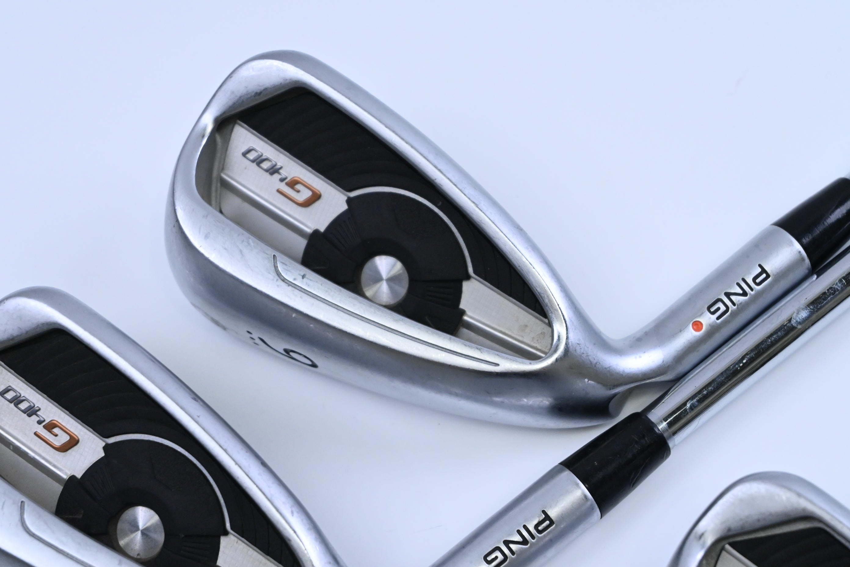 Left Hand Ping G400 Irons / 6-9 / Orange Dot / Regular Flex Ping AWT 2.0 Shafts