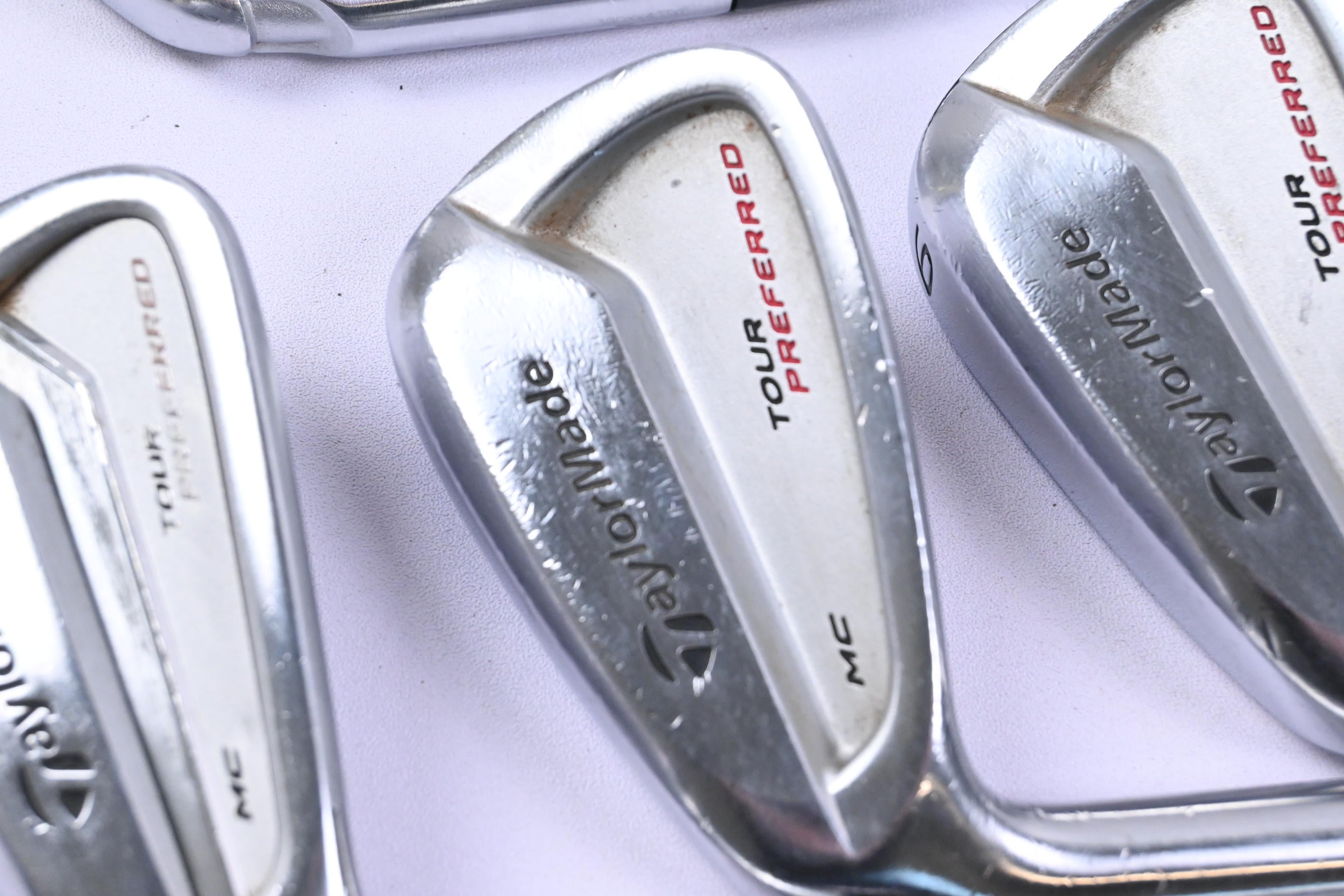 Left Hand Taylormade Tour Preferred MC 2014 Irons / 4-PW / Regular Flex KBS Tour