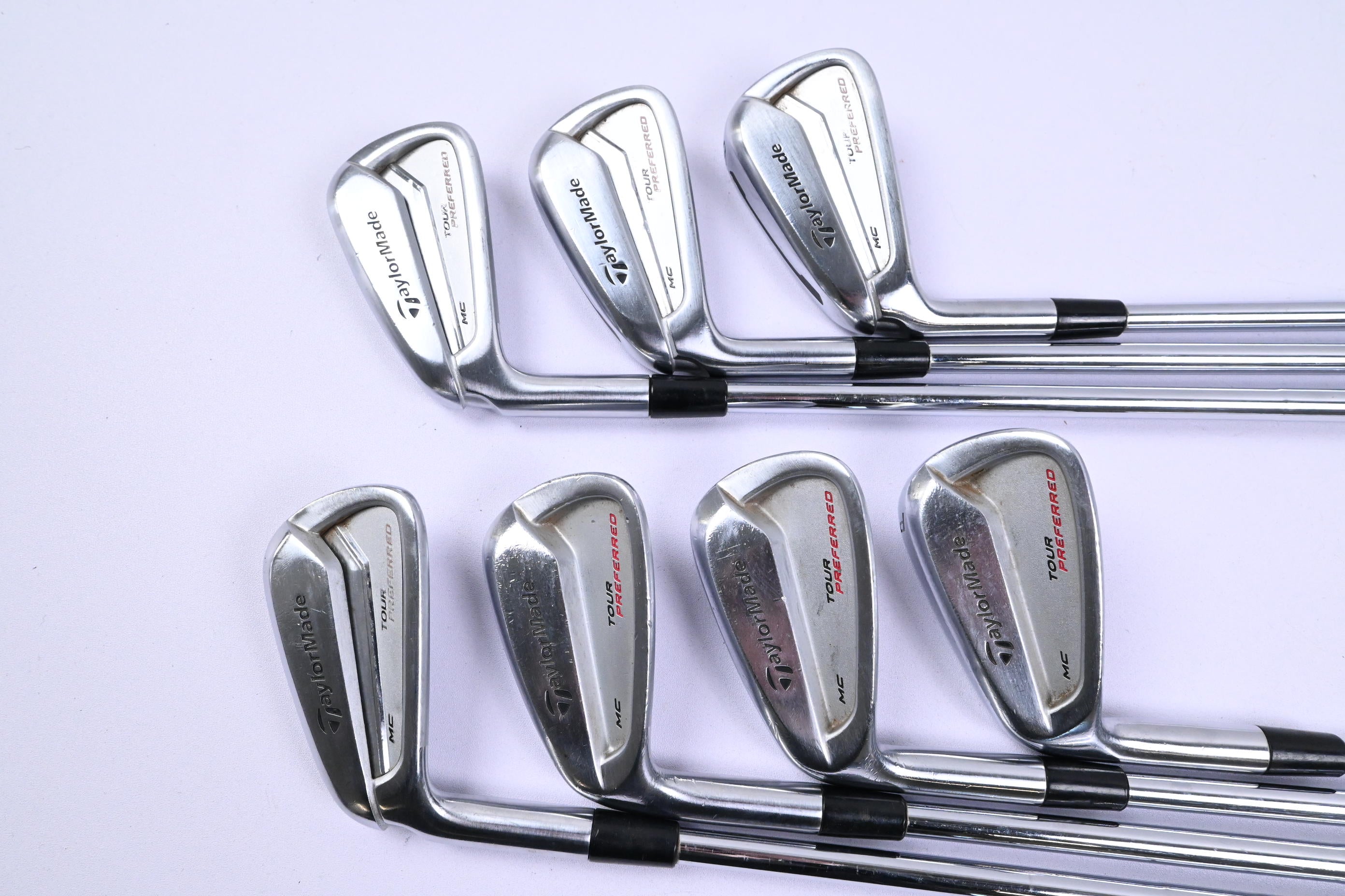 Left Hand Taylormade Tour Preferred MC 2014 Irons / 4-PW / Regular Flex KBS Tour