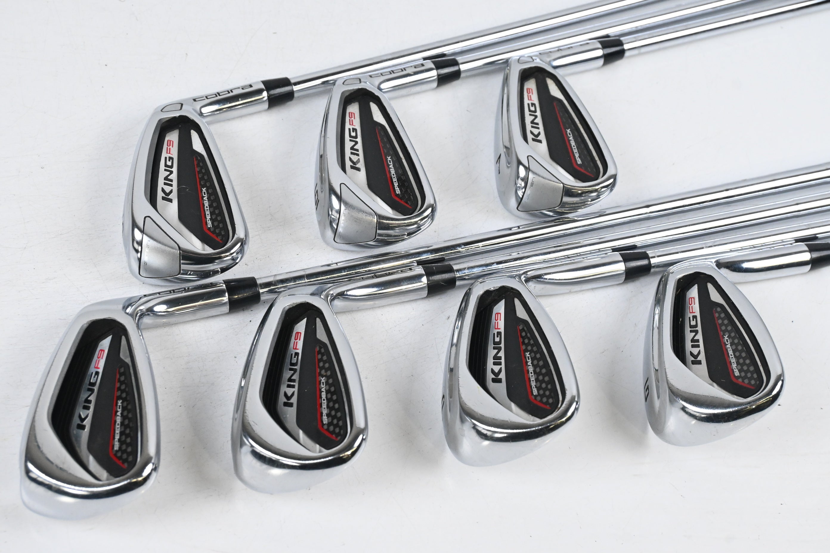 Cobra King F9 Irons / 5-PW+GW / Regular Flex KBS Tour 90 Shafts