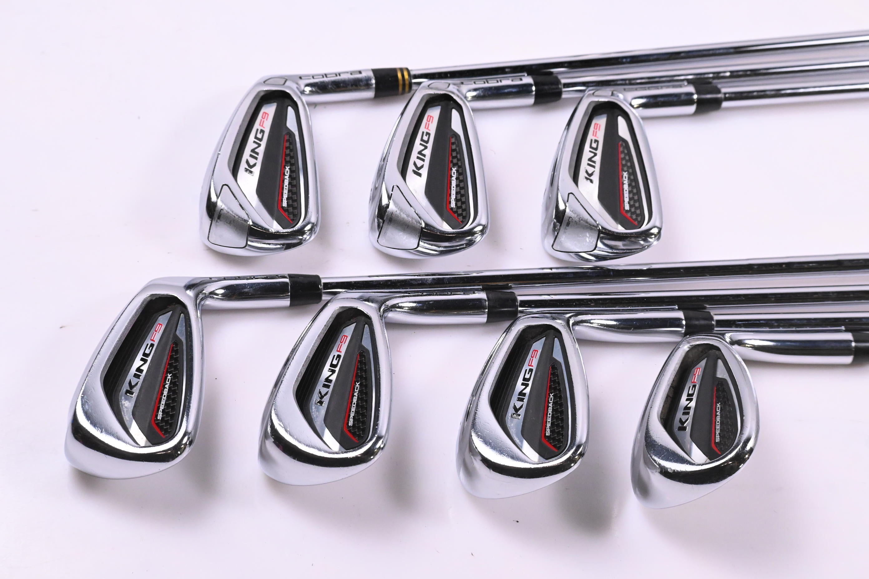 Cobra King F9 Irons / 5-PW+SW / Regular Flex KBS Tour 90 Shafts