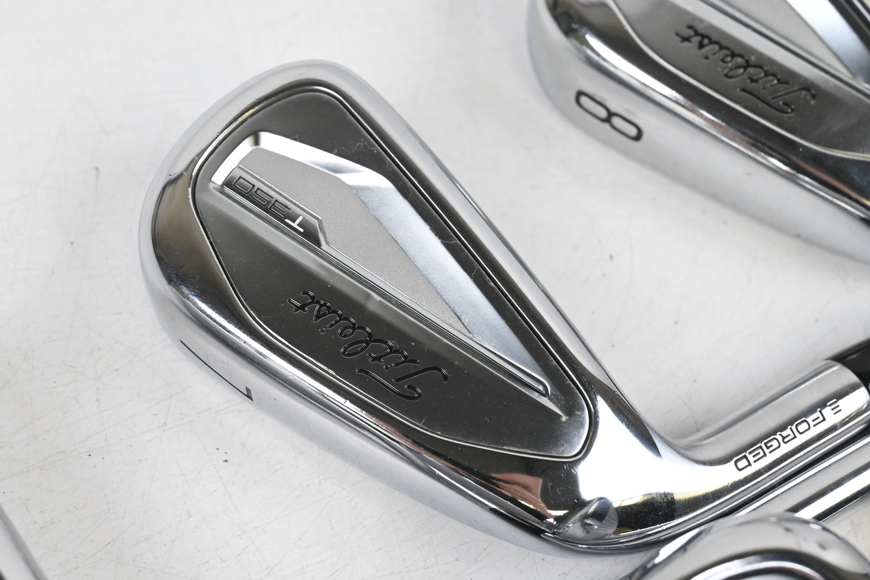 Left Hand Titleist T350 2023 Irons / 6-PW+GW / Regular Flex AMT Red R300 Shafts