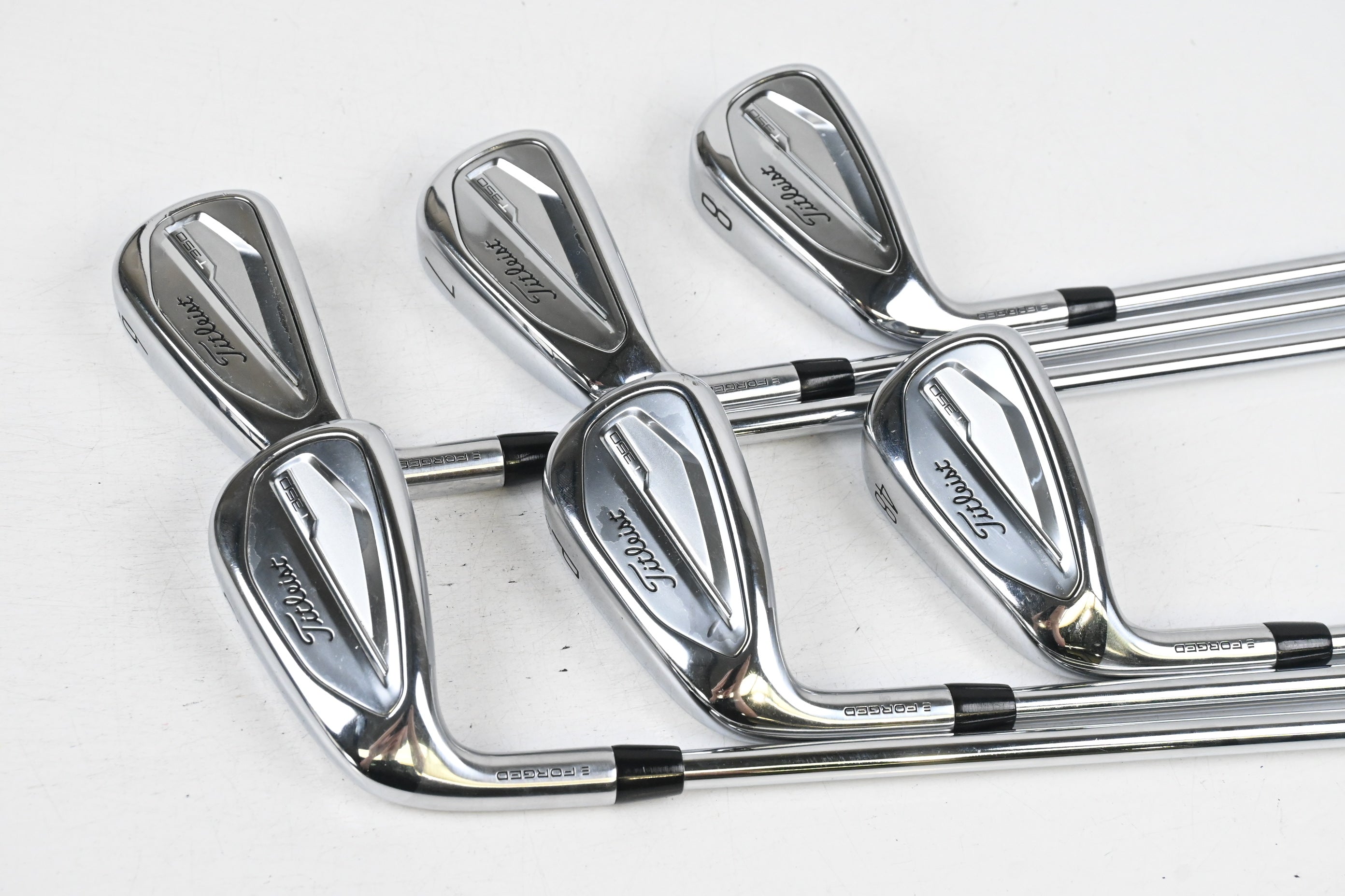 Left Hand Titleist T350 2023 Irons / 6-PW+GW / Regular Flex AMT Red R300 Shafts