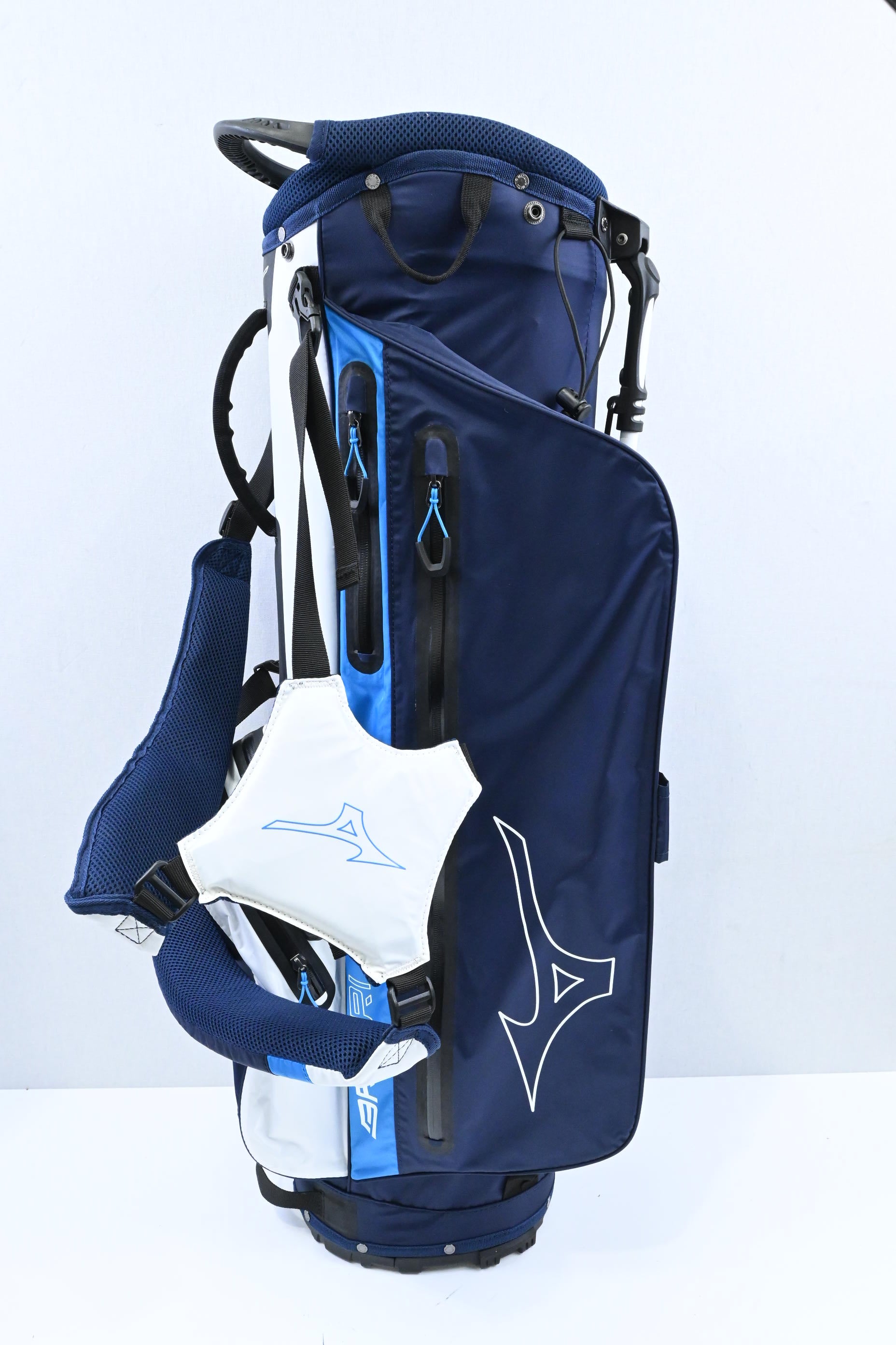 Mizuno BR-DRI Stand Bag / 4-Way / Navy, White, Blue