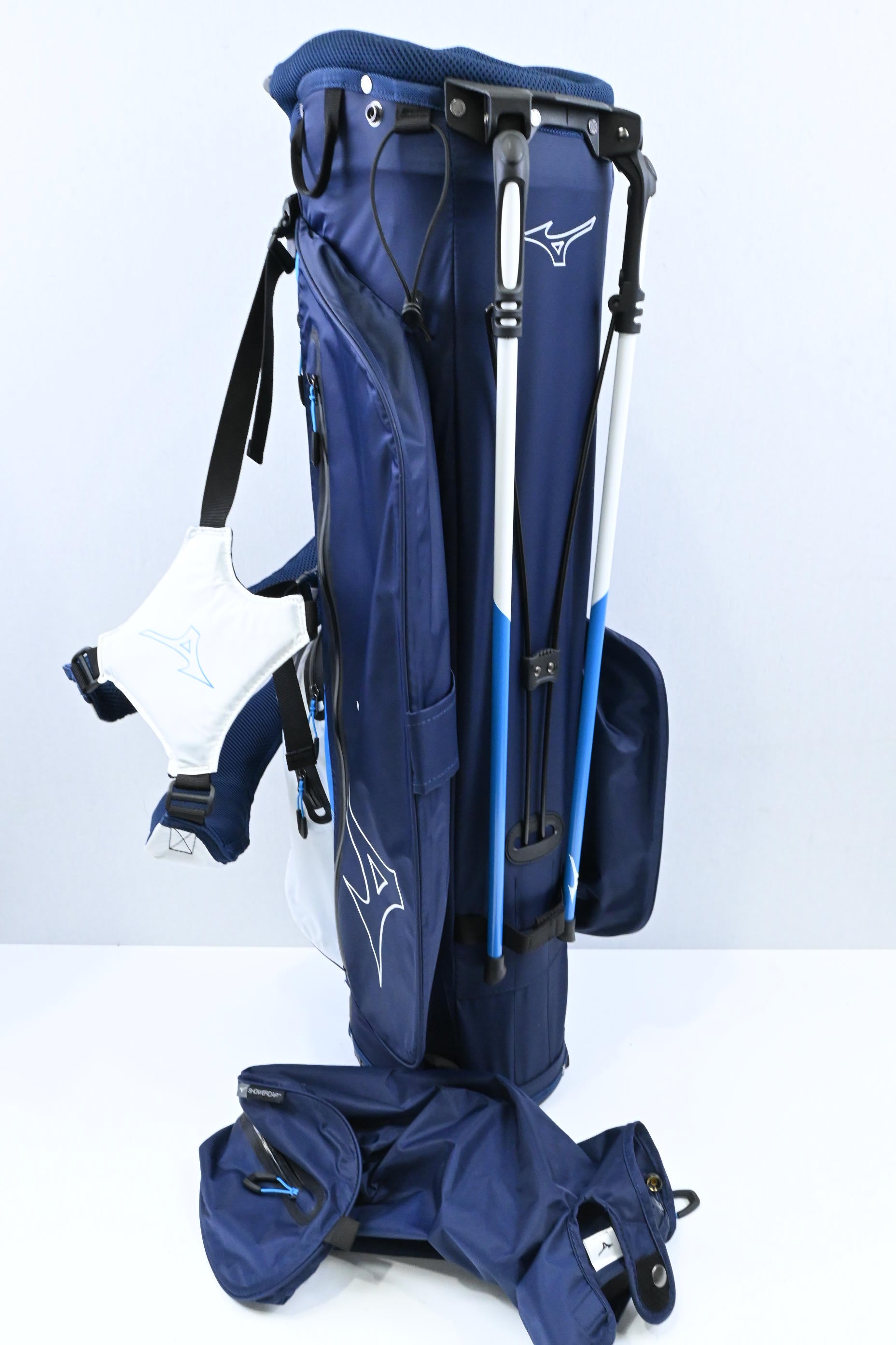 Mizuno BR-DRI Stand Bag / 4-Way / Navy, White, Blue