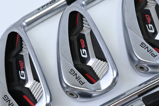 Ping G410 Irons / 5-PW+SW / Green Dot / Regular Flex Ping AWT 2.0 Shafts