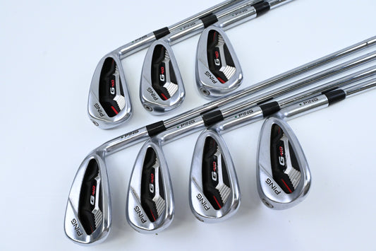 Ping G410 Irons / 5-PW+SW / Green Dot / Regular Flex Ping AWT 2.0 Shafts