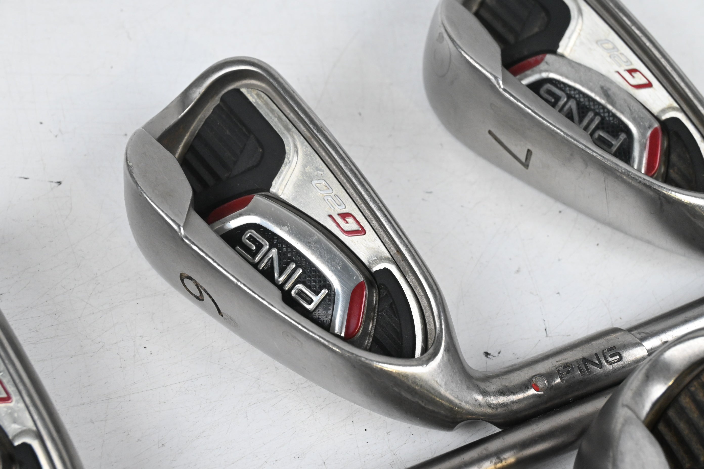 Left Hand Ping G20 Irons / 5-PW+SW / Red Dot / Regular Flex Ping TFC 169I Shafts