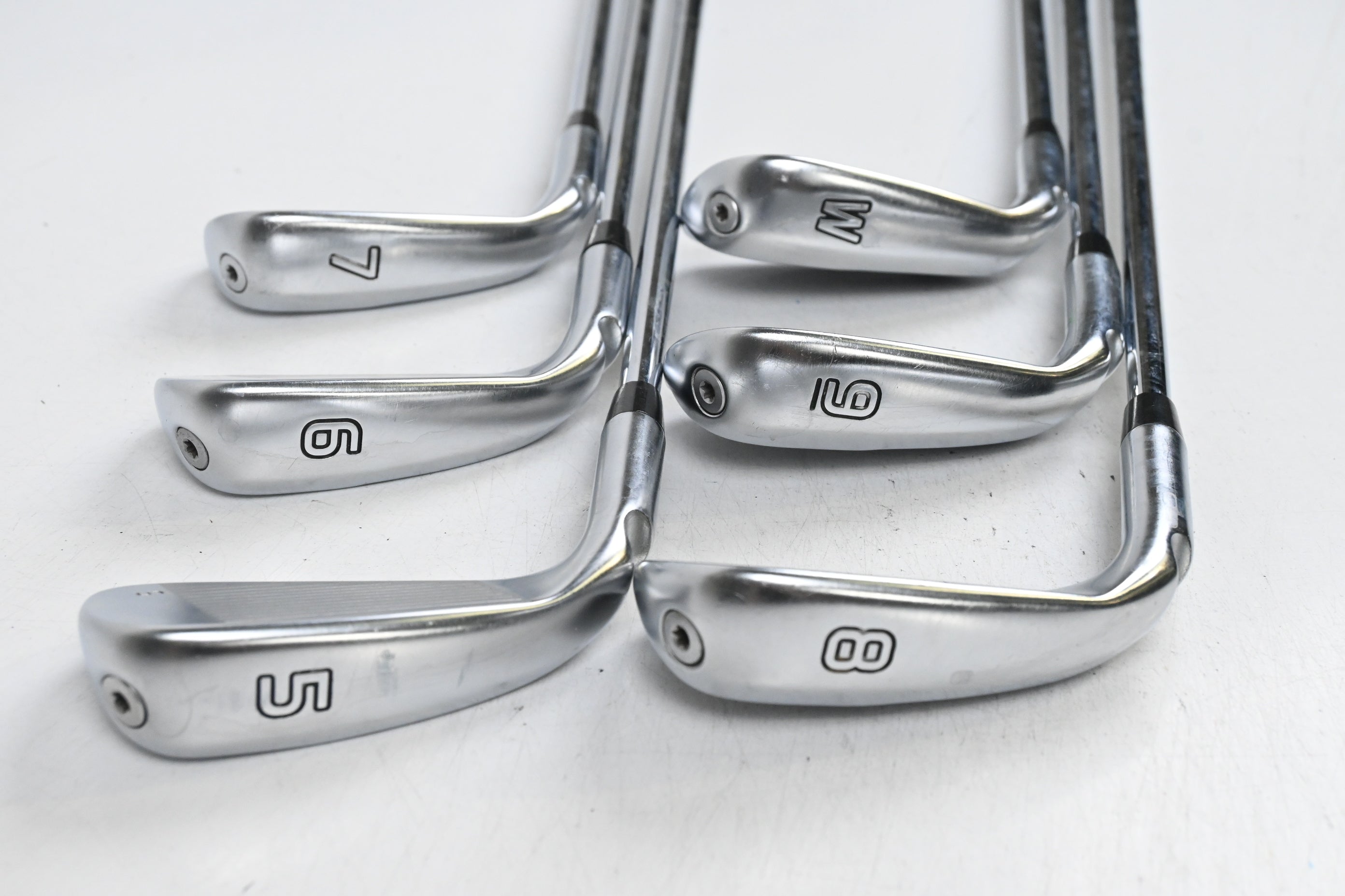Ping G410 Irons / 5-PW / Green Dot / Regular Flex Ping AWT 2.0 Shafts