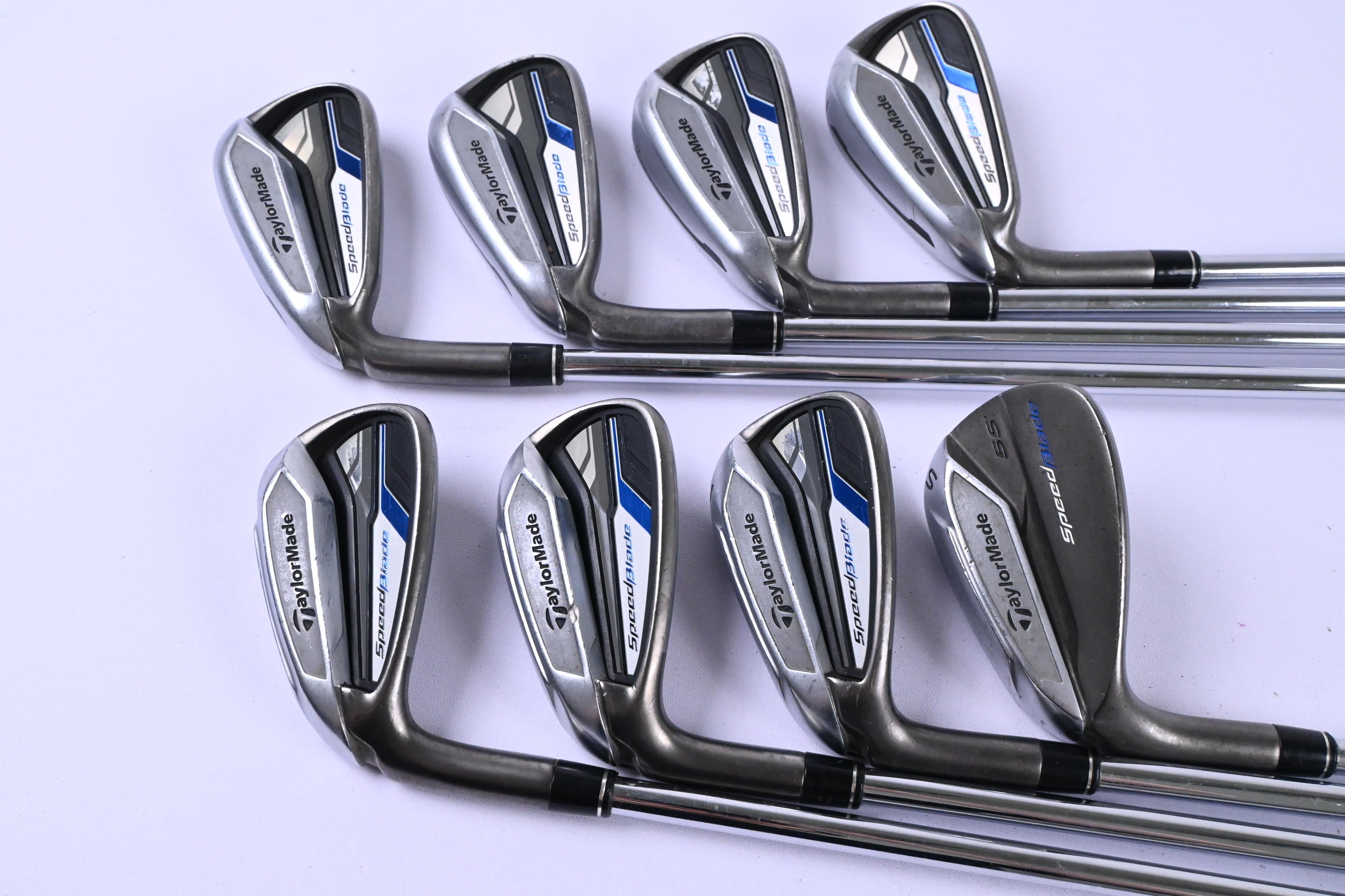 Left Hand Taylormade Speedblade Irons / 4-PW+SW / Regular Flex SpeedBlade Shafts