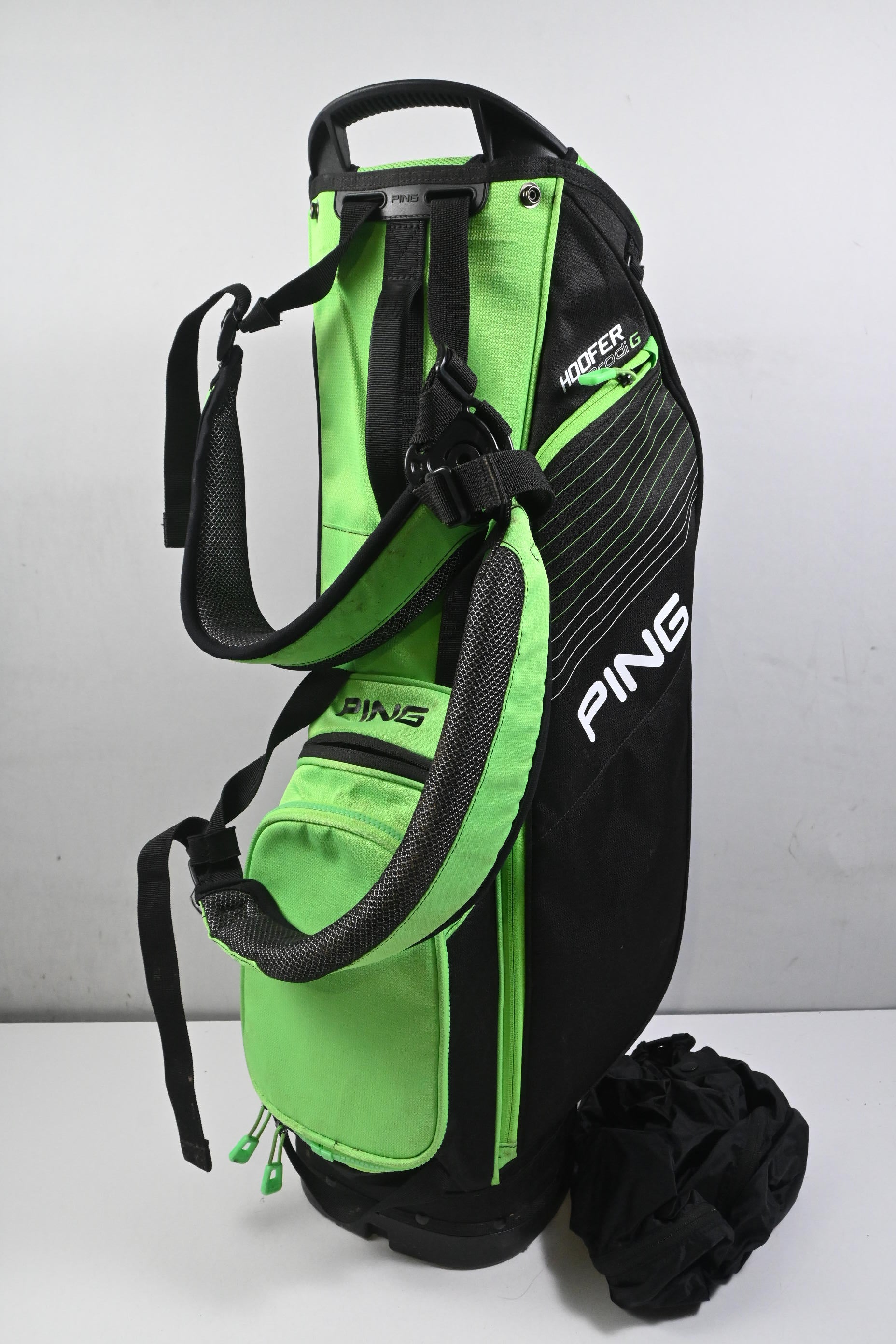 Junior Ping Hoofer Prodi G Stand Bag / 4-Way Divider / Black & Green