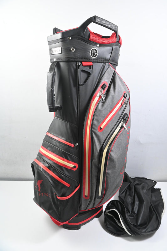 Golfino Cart Bag / 15-Way Divider / Black, Grey, Red
