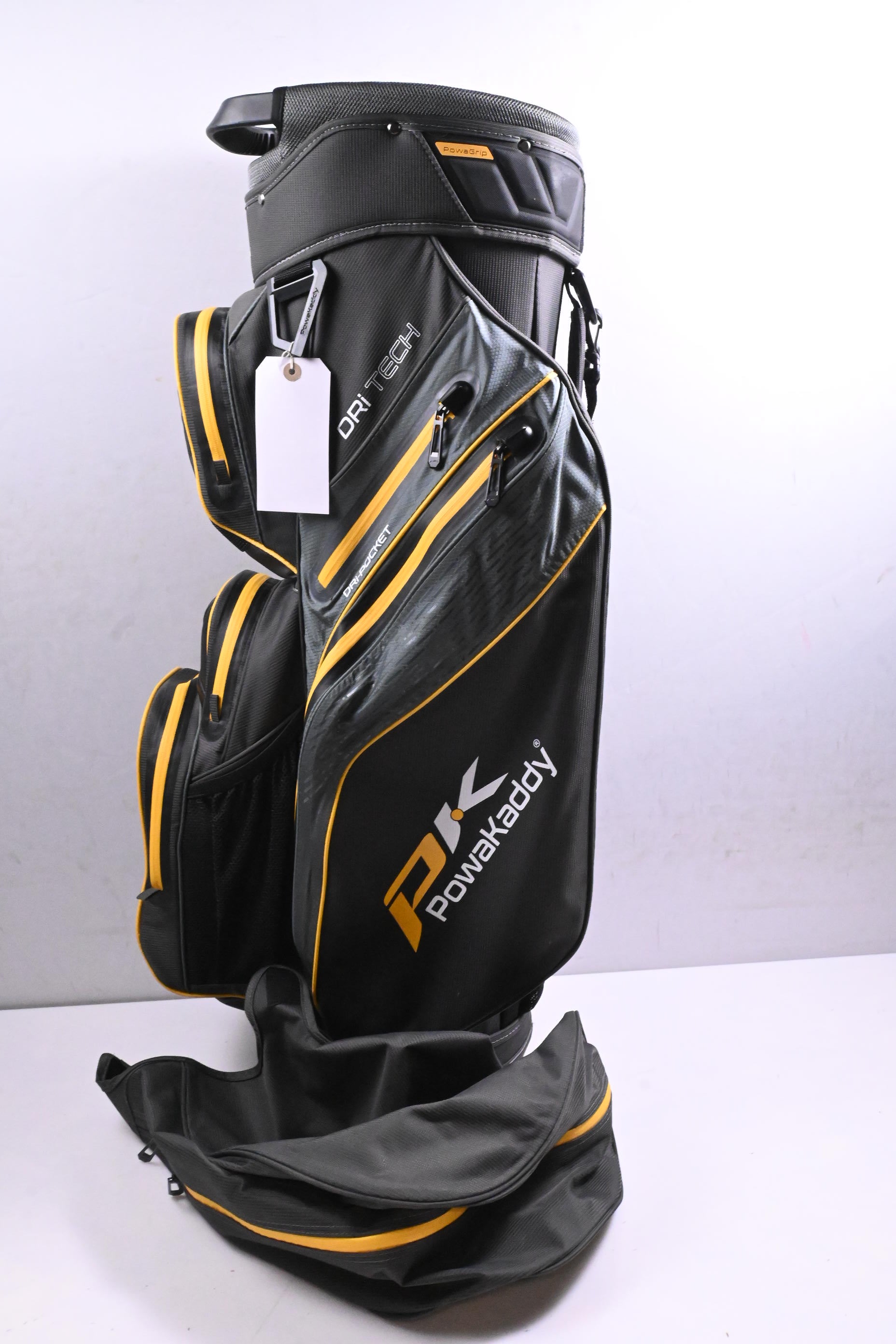 Powakaddy Dri Tech Cart Bag / 14-Way Divider / Black, Yellow