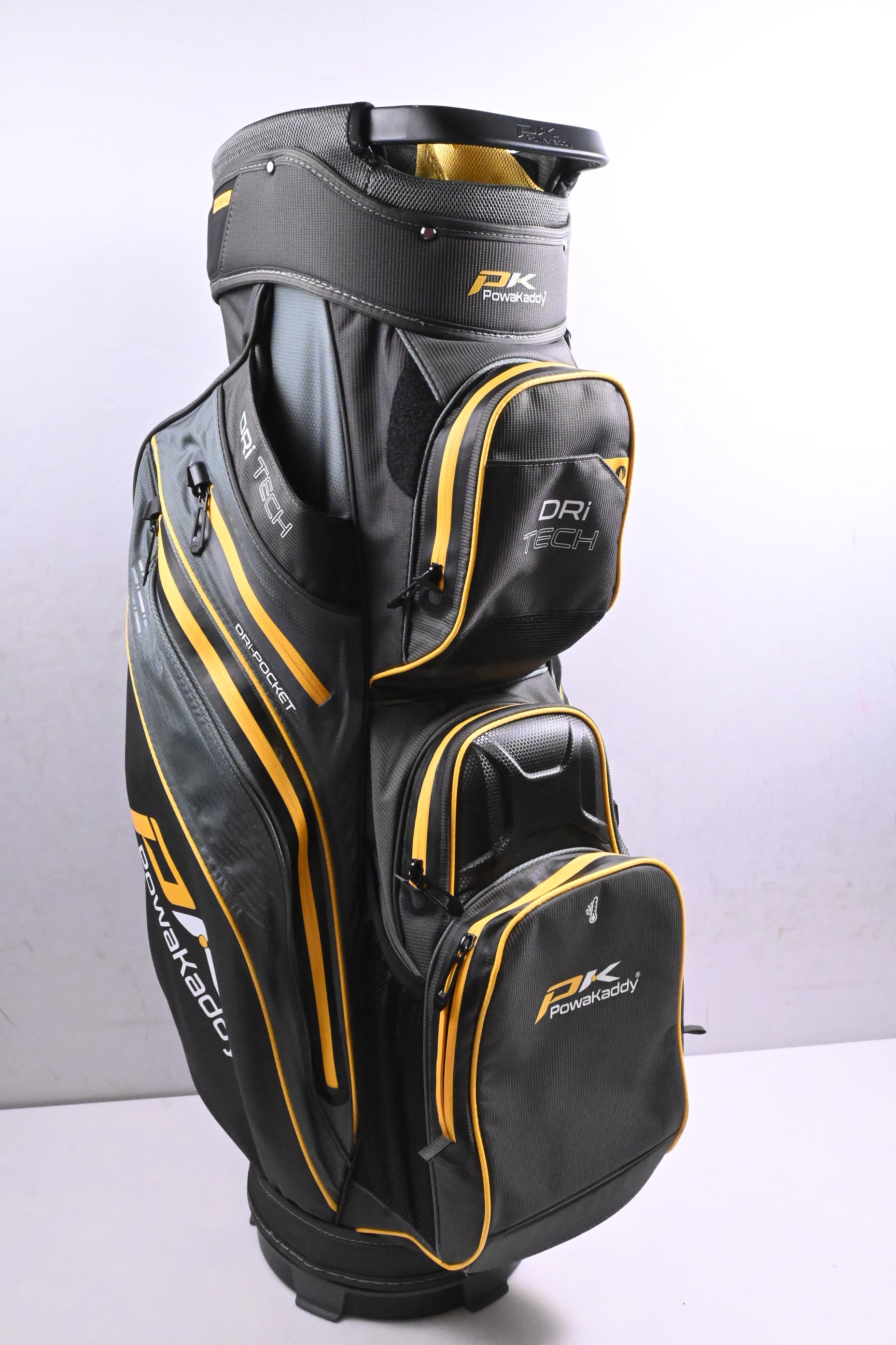 Powakaddy Dri Tech Cart Bag / 14-Way Divider / Black, Yellow