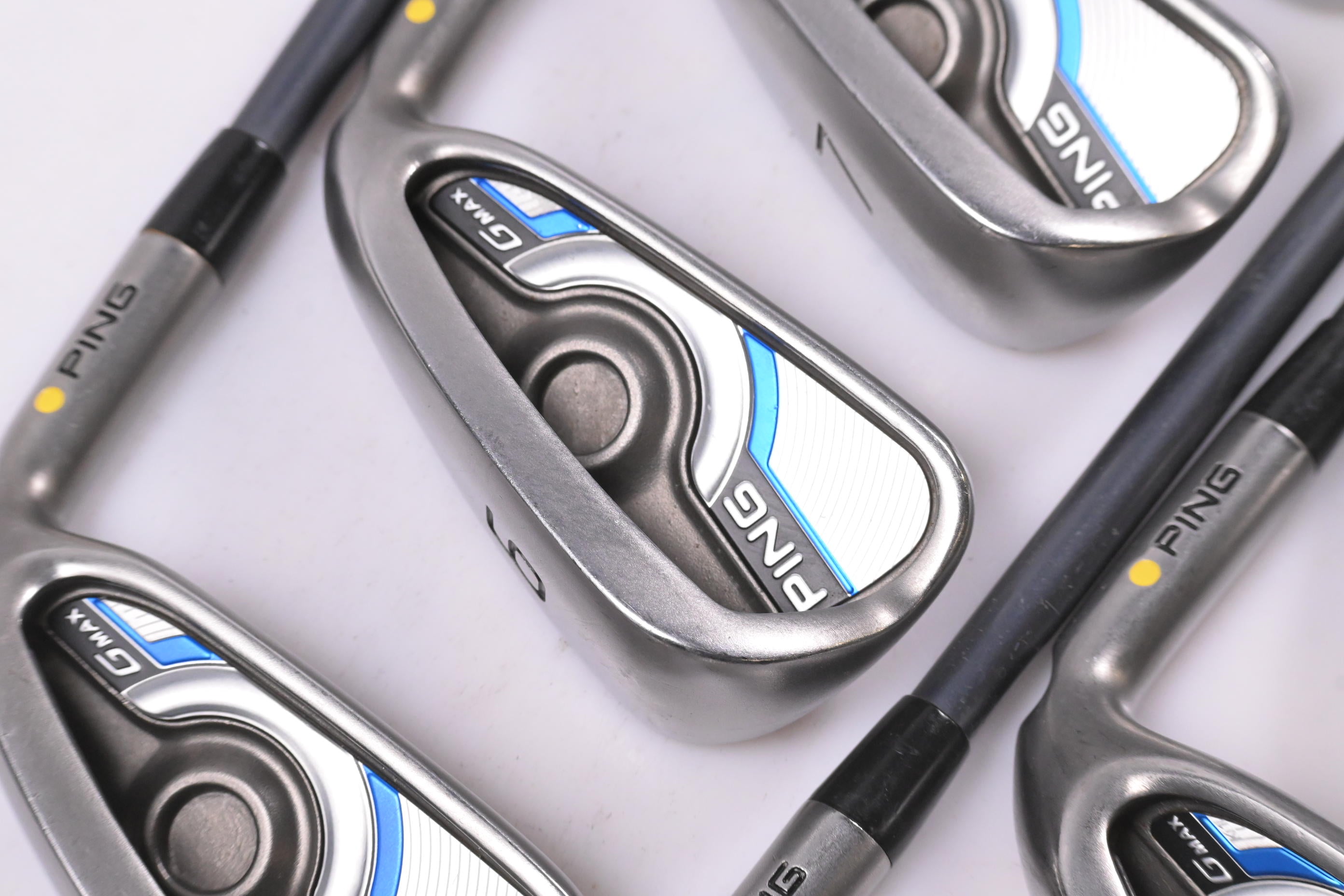 Ping GMax Irons / 5-PW+UW+SW / Yellow Dot / Senior Flex Ping CFS 65 Shafts