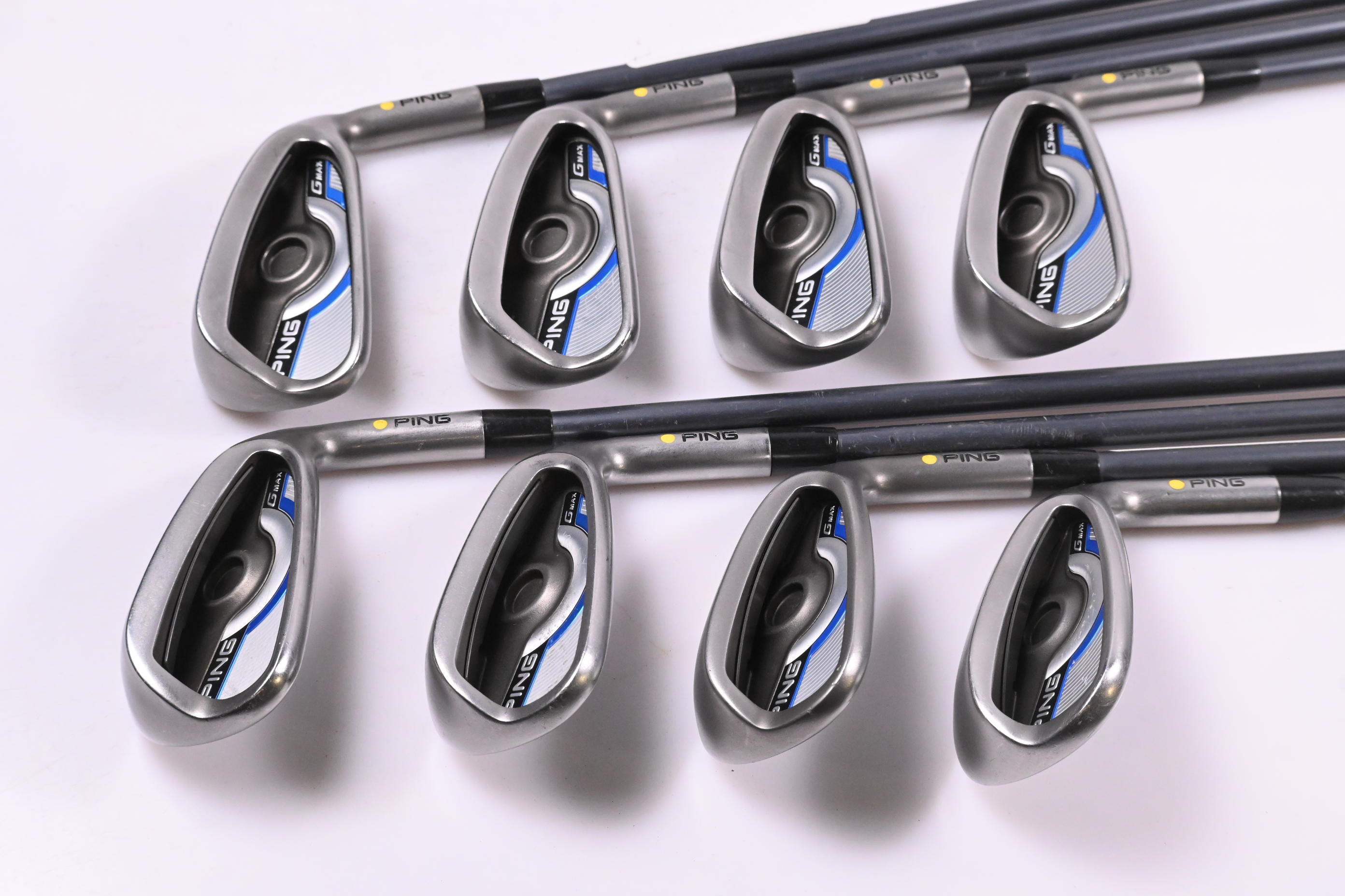 Ping GMax Irons / 5-PW+UW+SW / Yellow Dot / Senior Flex Ping CFS 65 Shafts